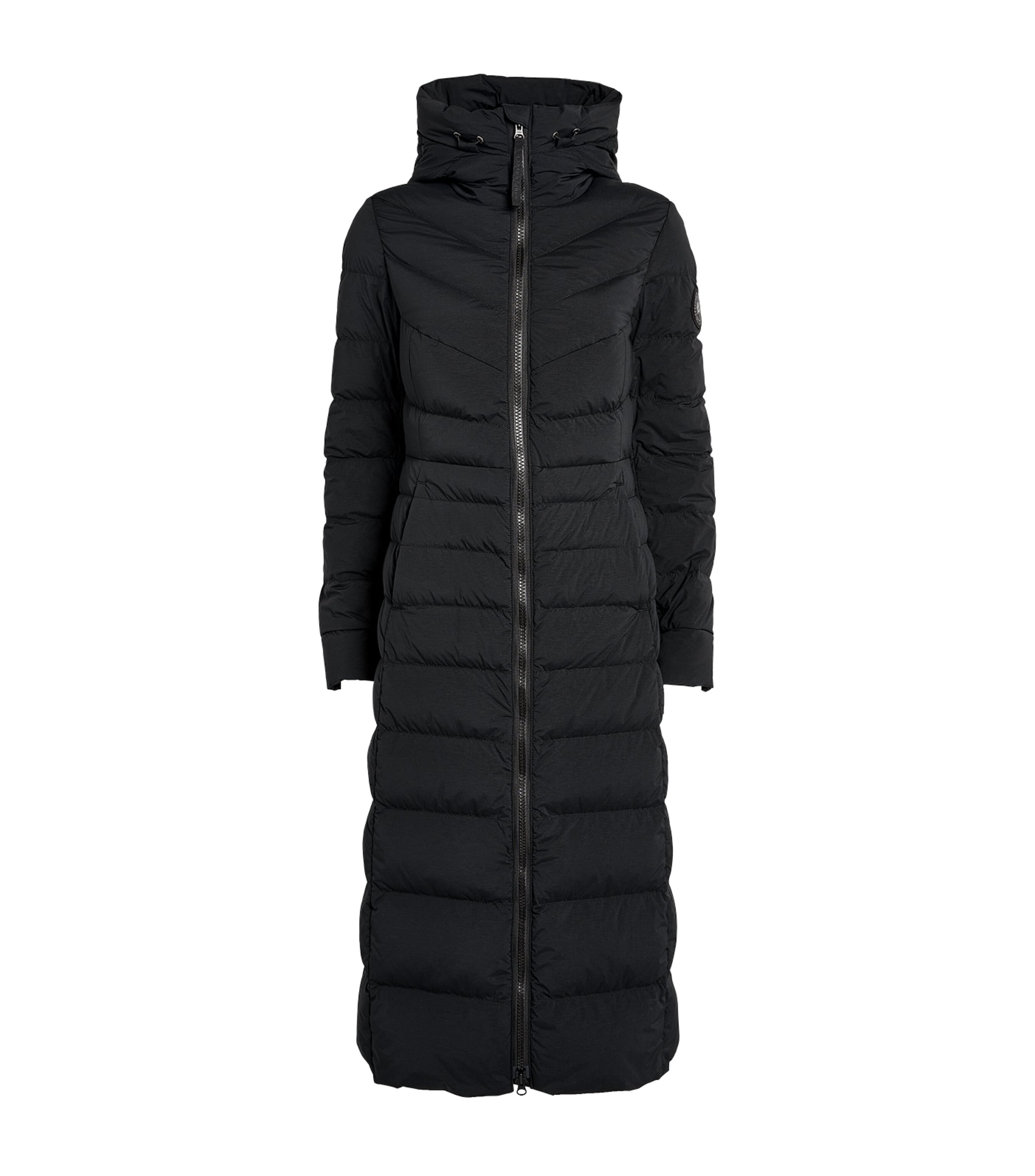 Canada Goose Black Down-Filled Clair Long Coat Harrods UK