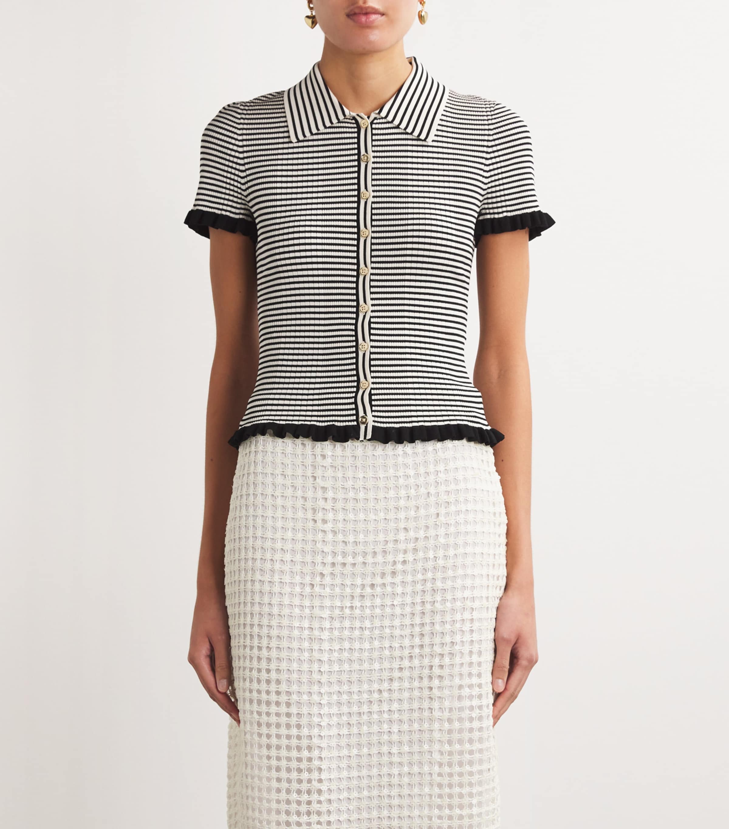 Stripe Polo Shirt ECRU Image 3