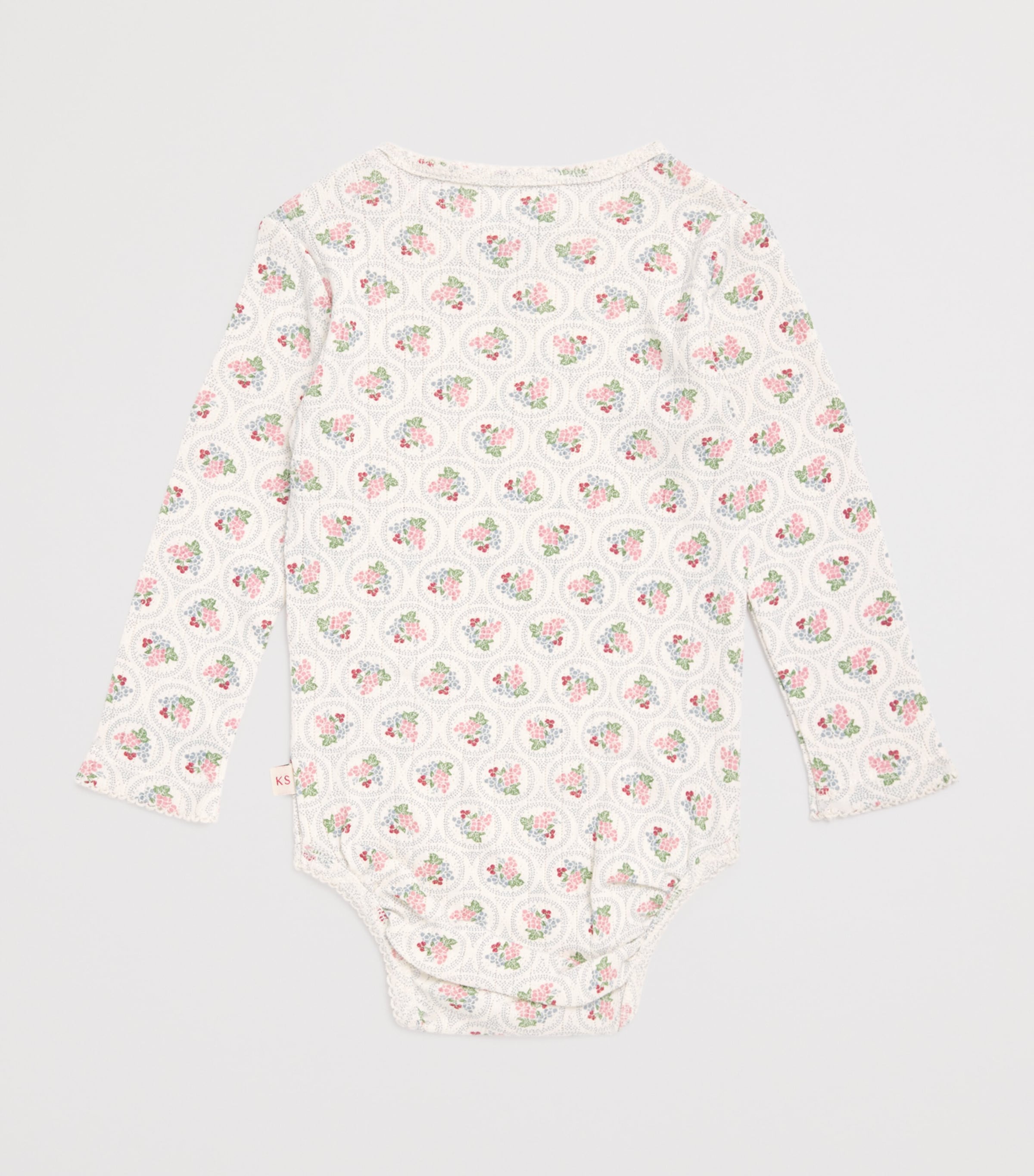 Cotton Floral Bodysuit (9-36 Months) P00105 VERONA BLUES Image 2