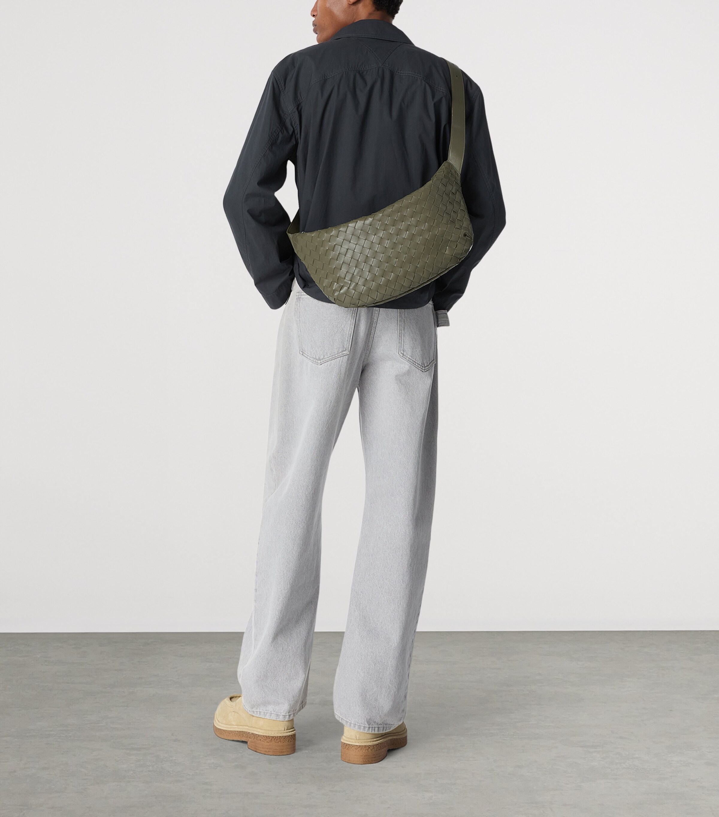 Leather Intrecciato Cross-Body Bag 3248 Image 4