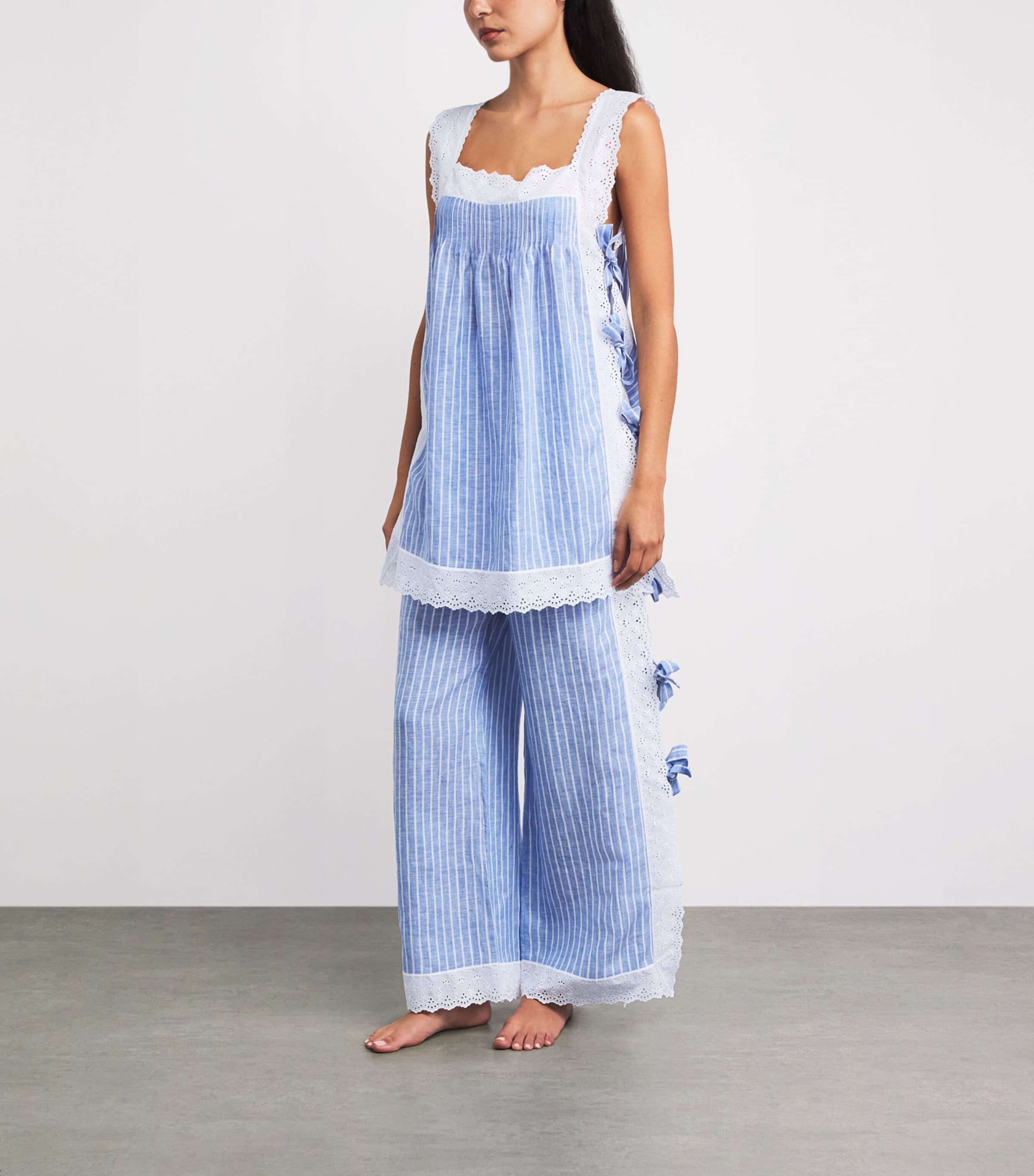 Loretta Caponi Womens Linen Clarissa Trousers Porto Giunco Image 2