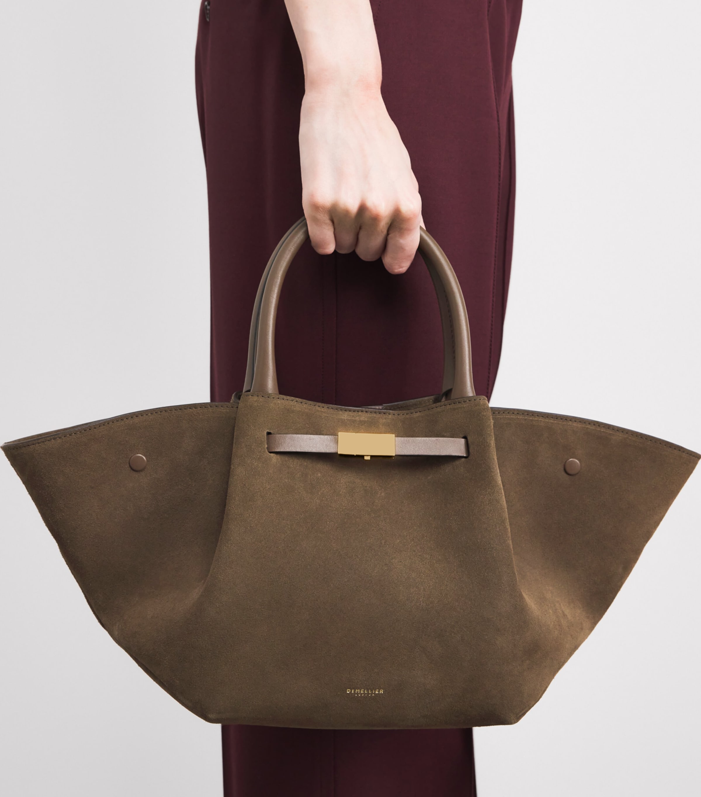 Medium Suede New York Tote Bag HAZEL/HAZEL Image 2