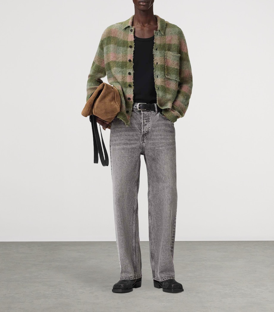 AllSaints Mens Check Adler Shirt Sunbaked Pink Image 5