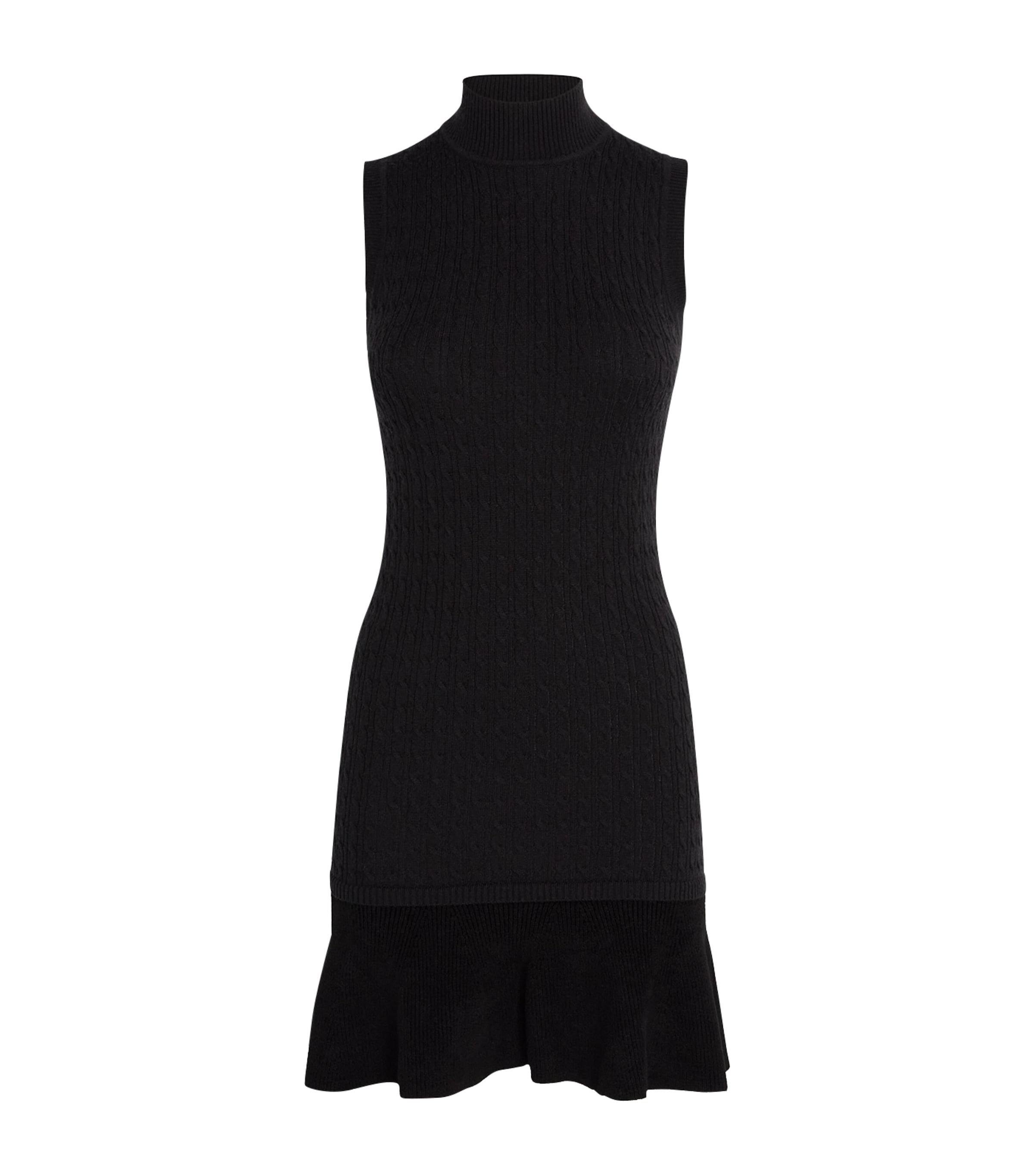 Claudie Pierlot Wool-blend Rollneck Mini Dress In Black