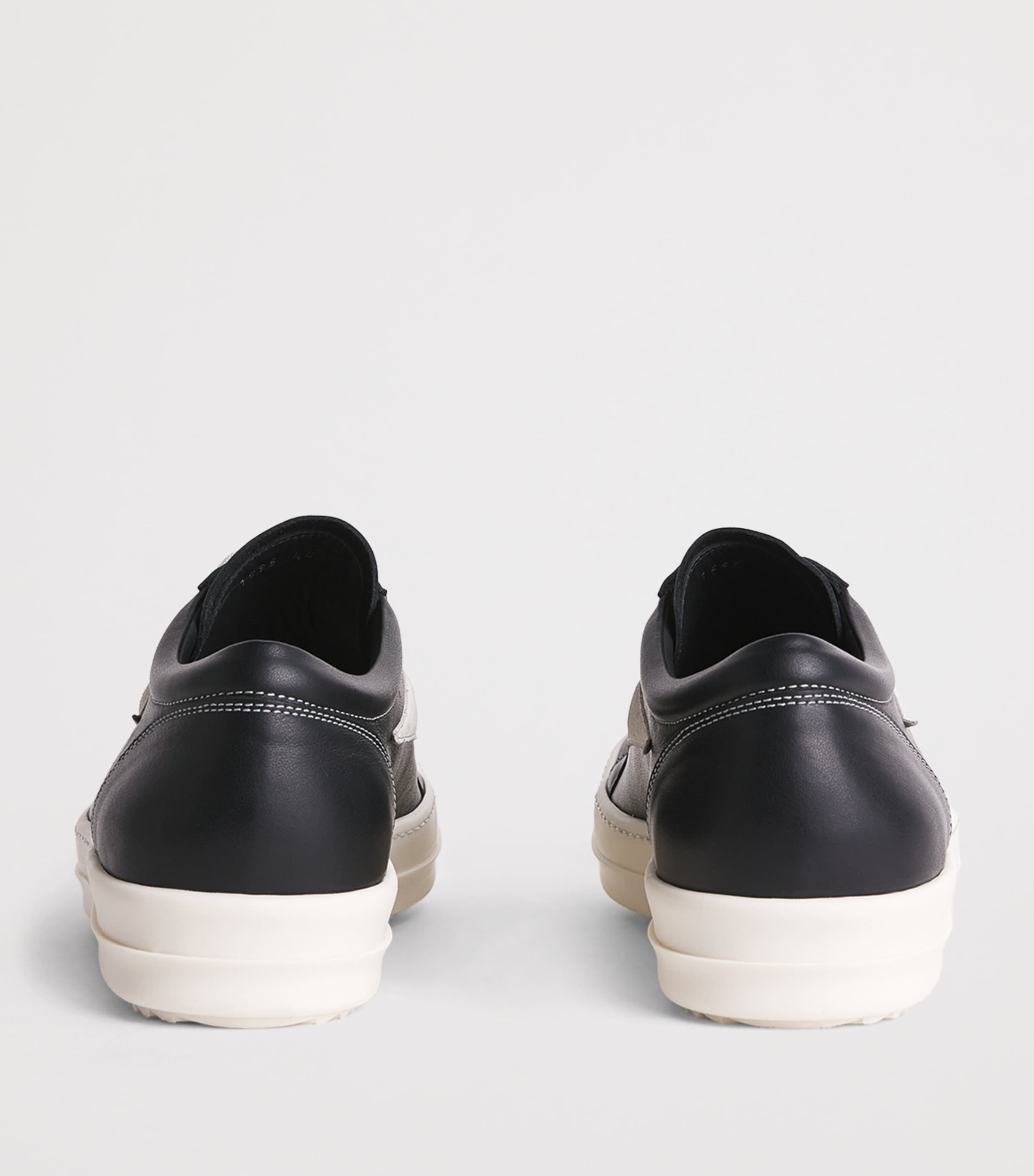 Rick Owens Leather Vintage Sneakers Black/milk Image 5