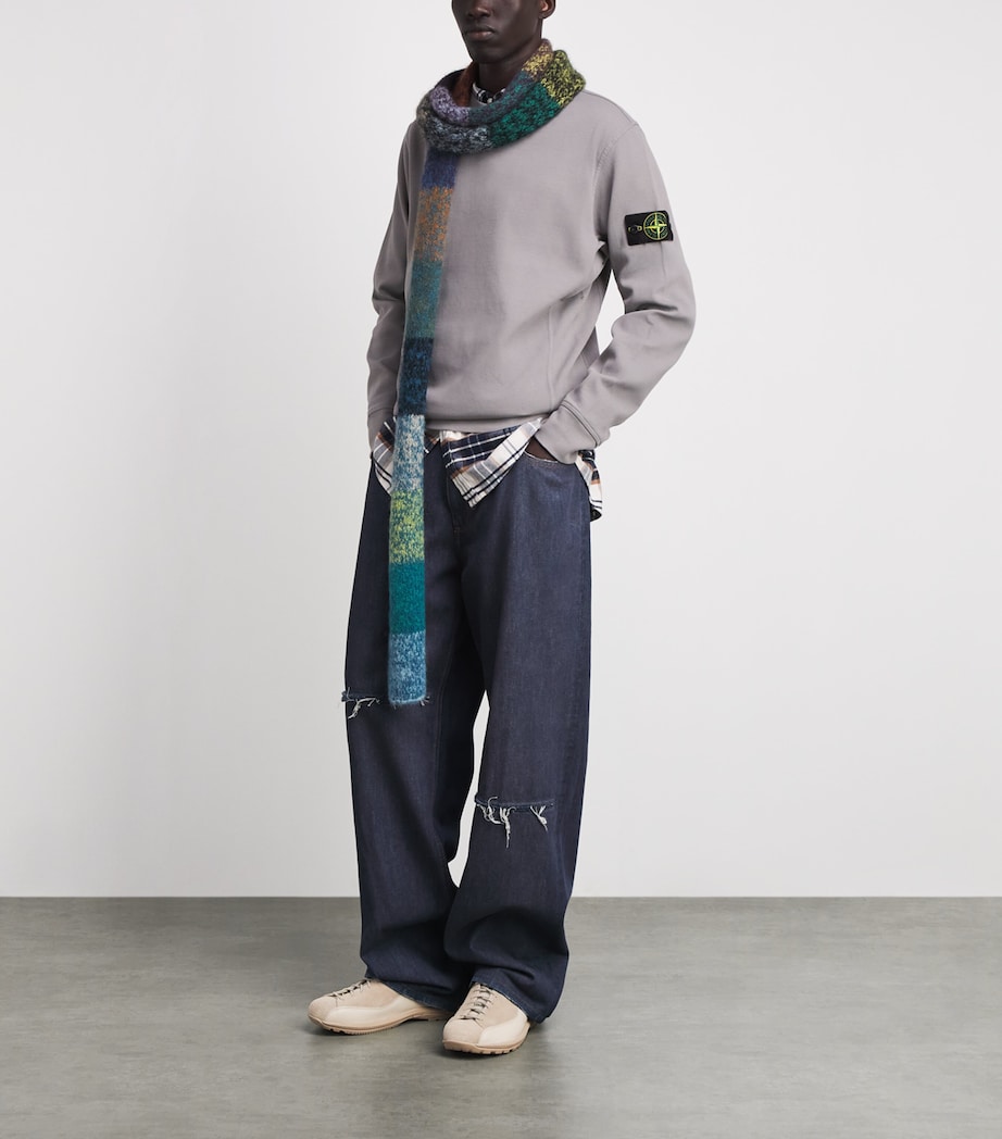 Stone Island Mens Cotton Rib-Knit Compass Sweatshirt Image 2