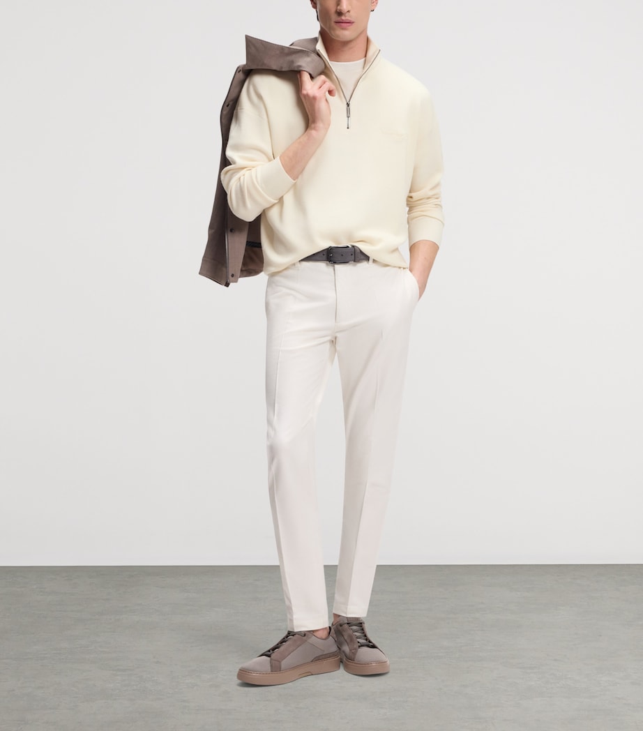 BOSS Mens x Aston Martin Wool Quarter-Zip Sweater Image 4