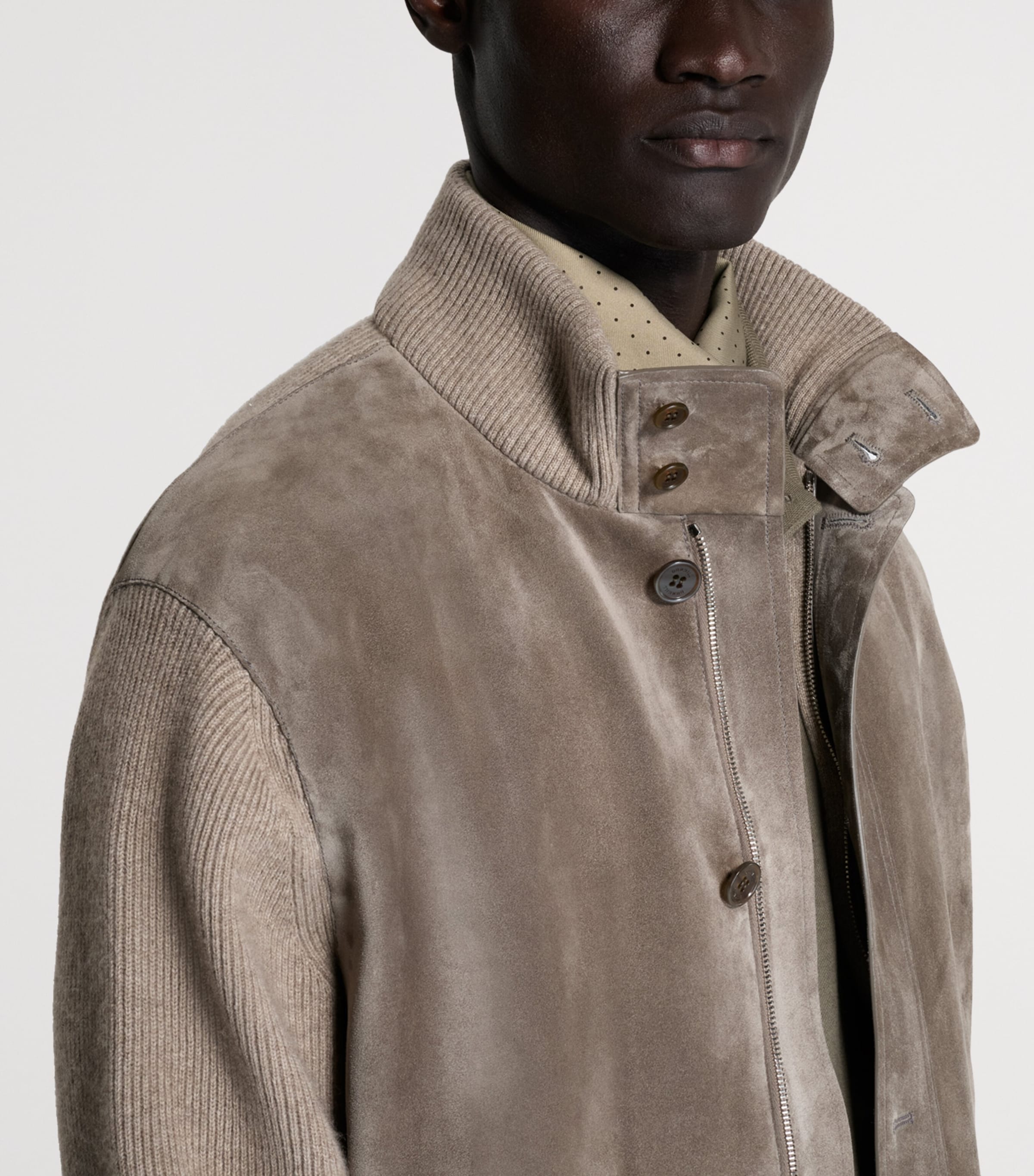 Dunhill Mens Cashmere-Leather Bomber Jacket Image 6