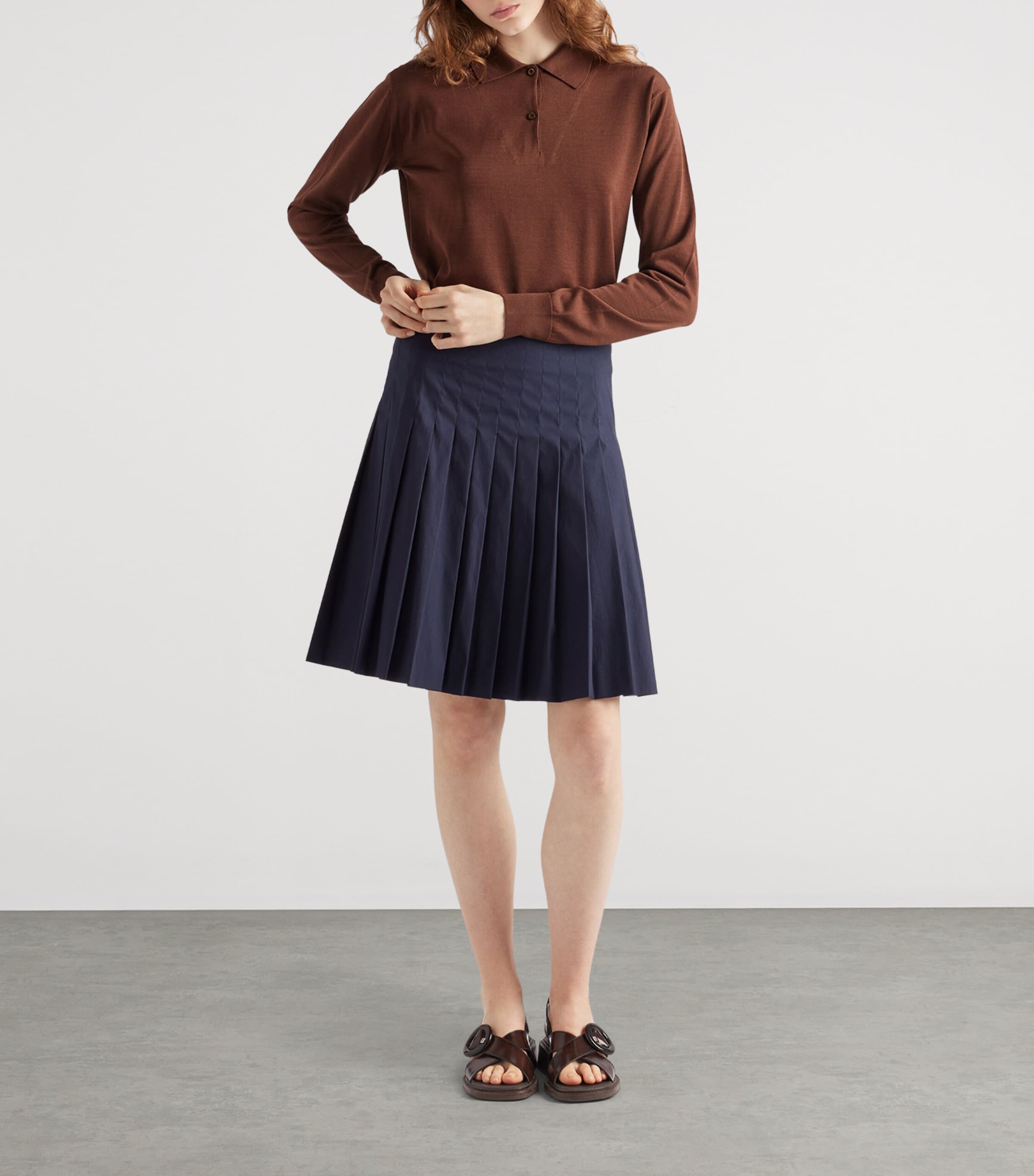 Cotton Polo Sweatshirt F0324 Image 2