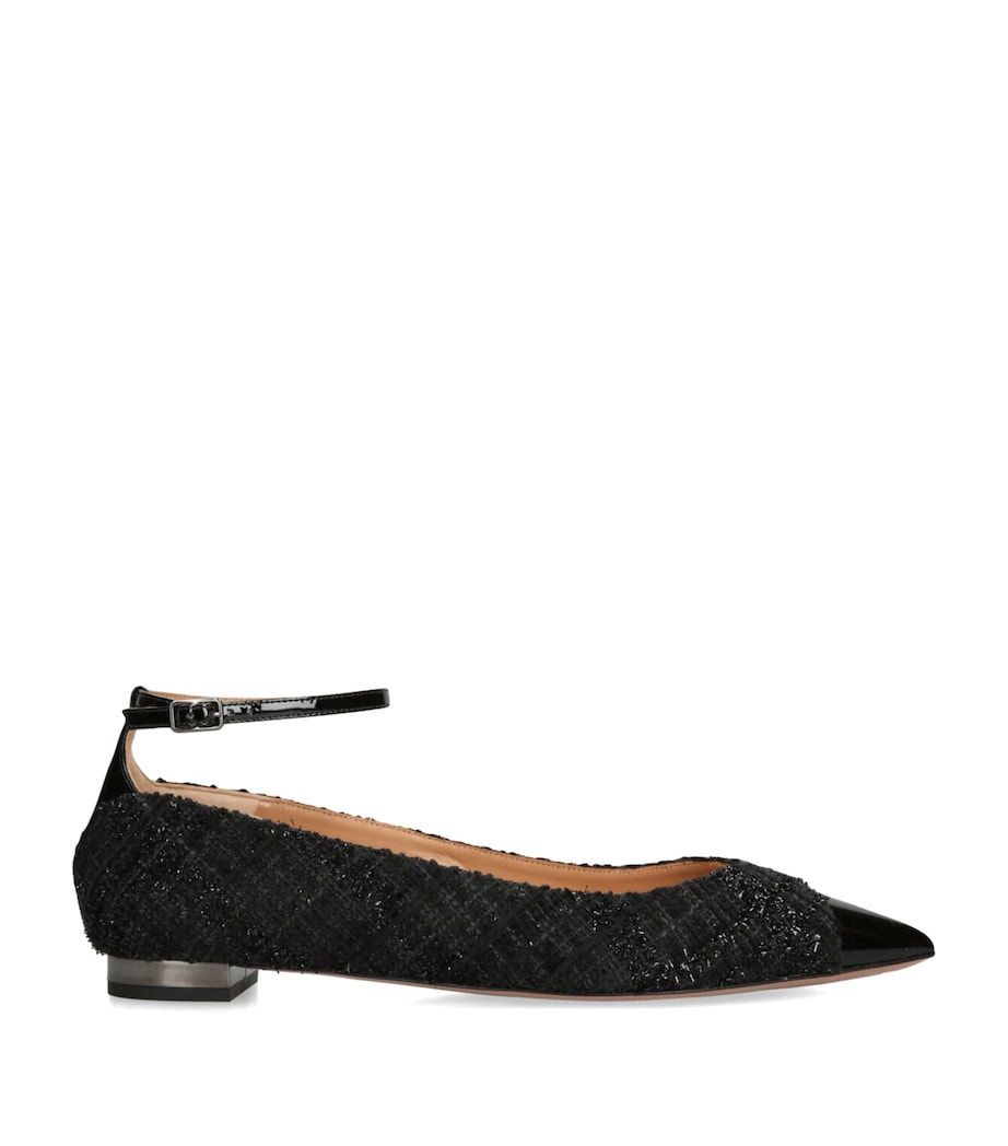 Aquazzura Leather Pinot Ballet Flats Black Image 1