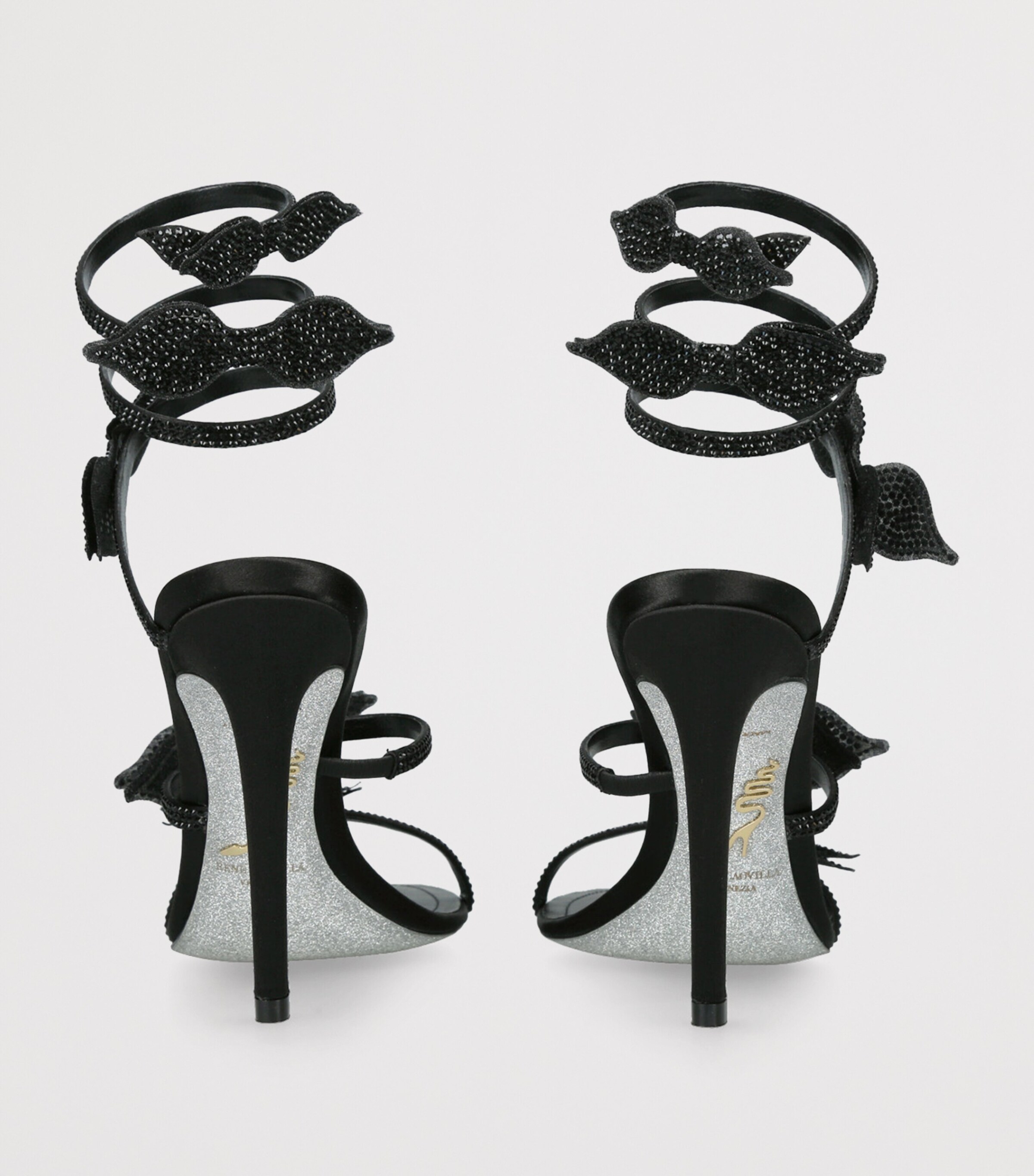 Crystal Bow Cleo Sandals 105 BLACK Image 2
