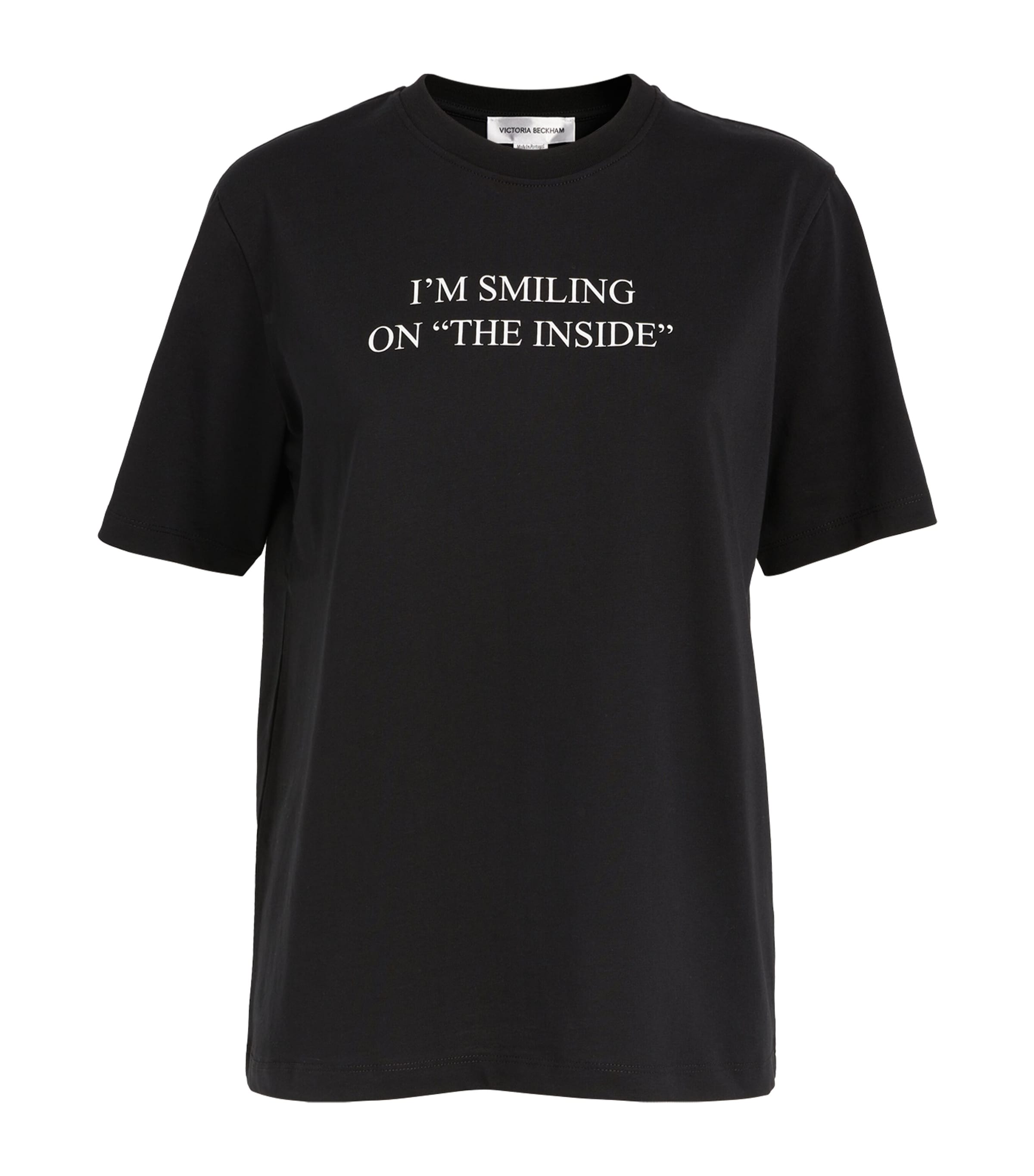 Victoria Beckham Organic Cotton Slogan T-shirt In Black