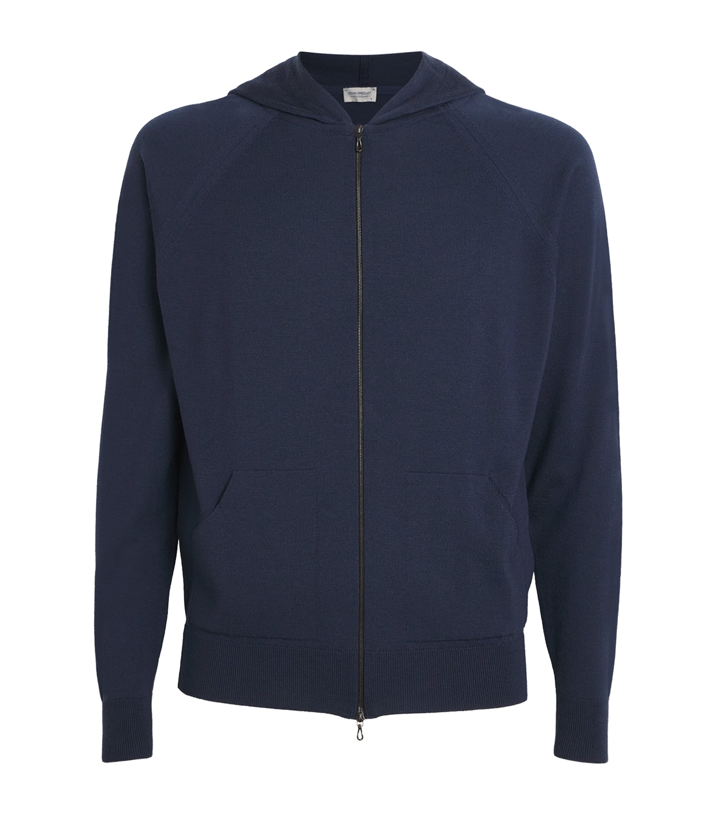 John Smedley Mens Hemingway Blue Baseball-collar Long-sleeve Wool Knitted Jacket In Blue