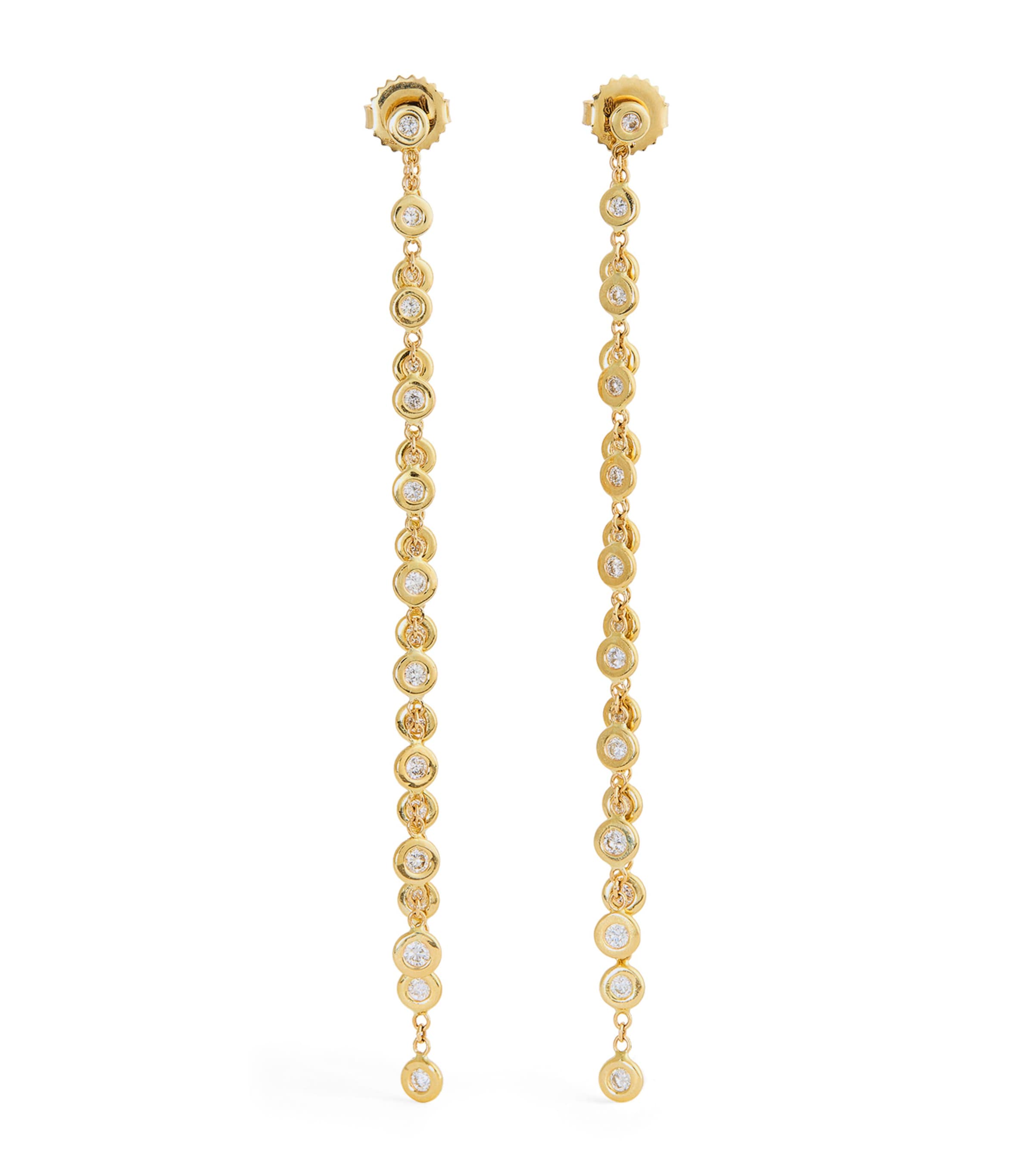 Jacquie Aiche Yellow Gold And Diamond Single Drop Earring