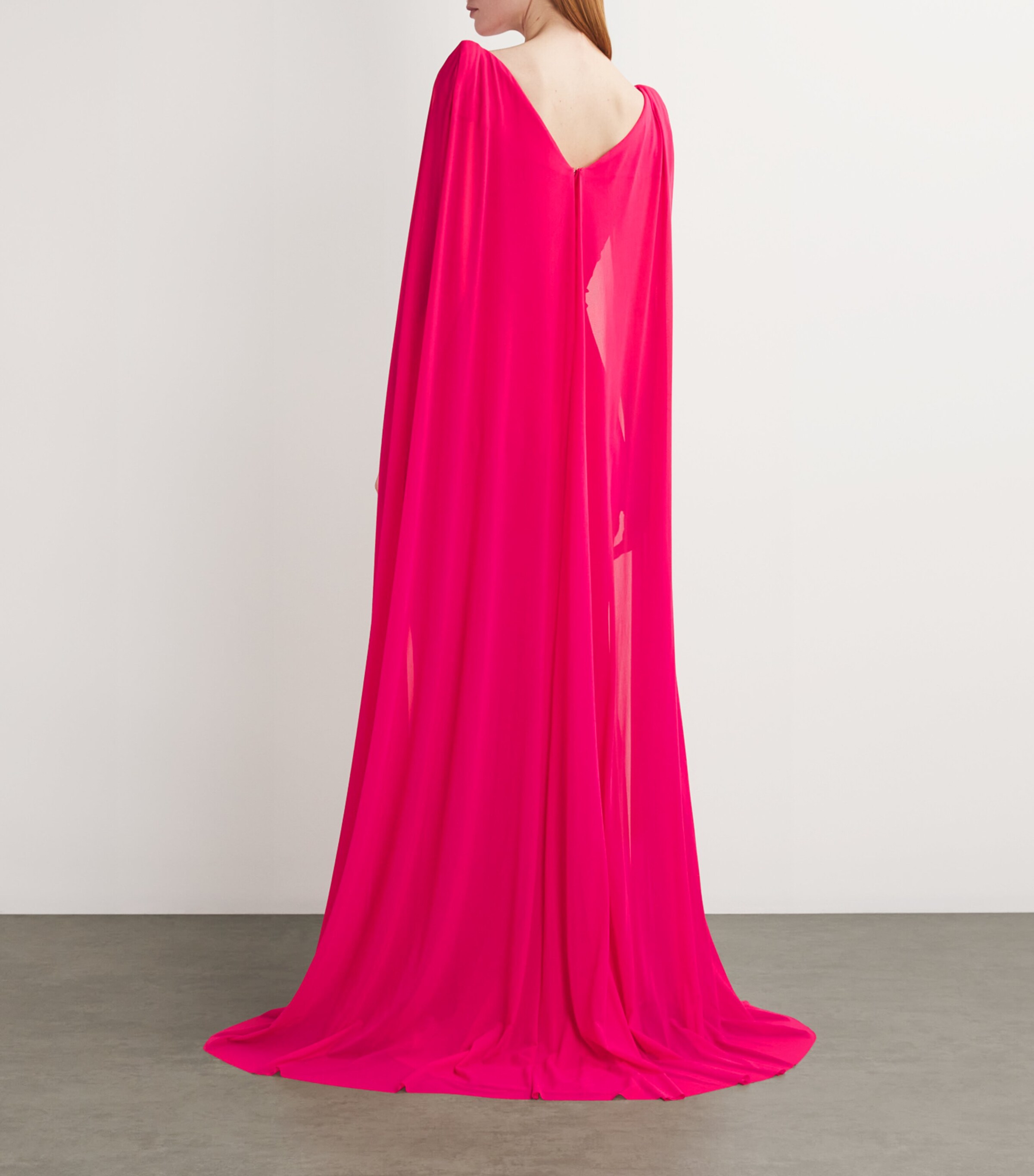 Talbot Runhof Womens Cape Gown Azalea Image 3