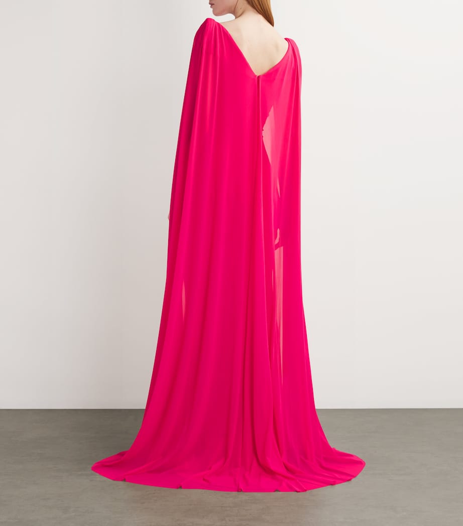 Talbot Runhof Womens Cape Gown Azalea Image 3
