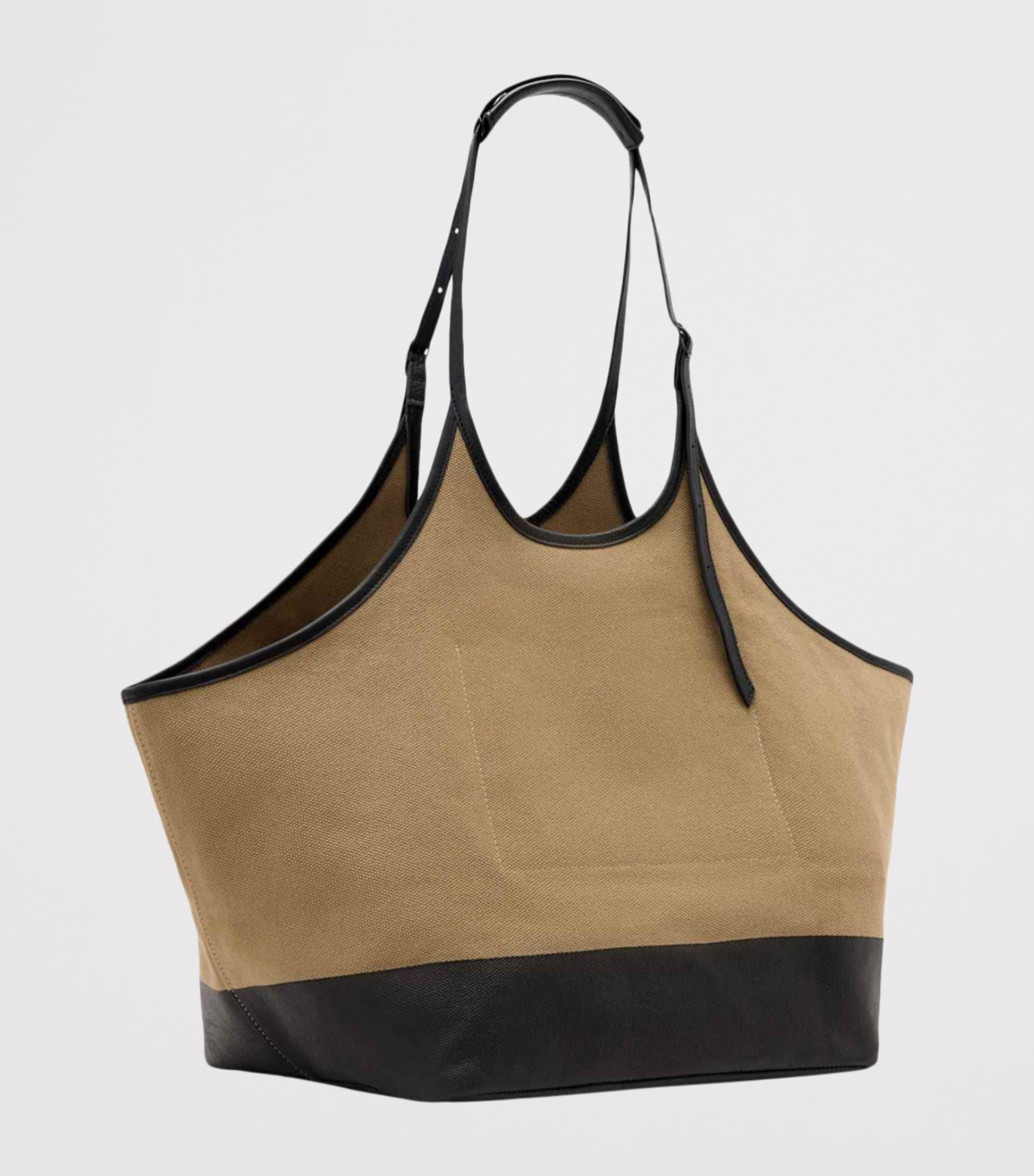 AllSaints Canvas and Leather  Siloh Tote Bag Sand Brown Image 2