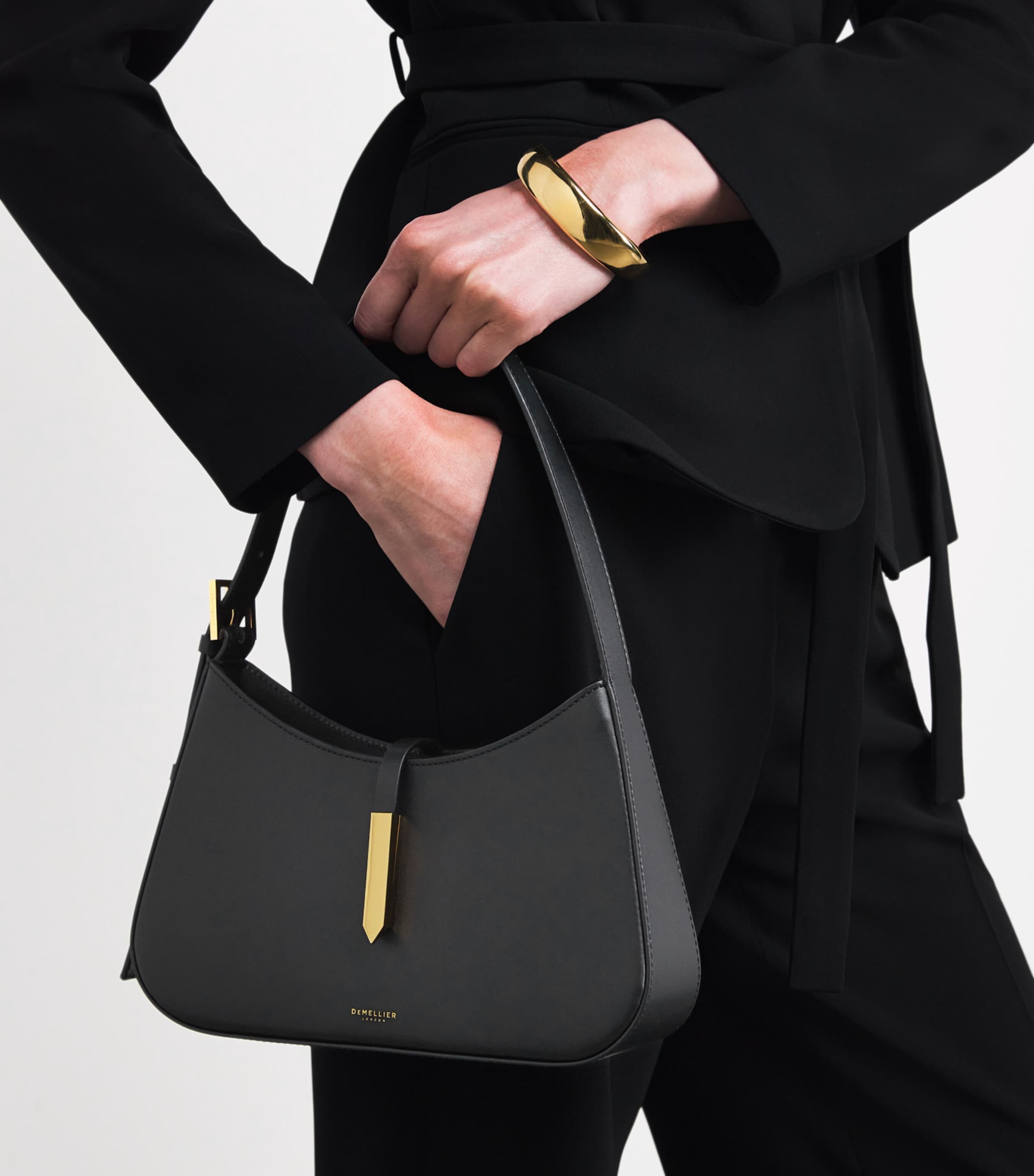 Leather Tokyo Shoulder Bag BLACK F02 Image 5