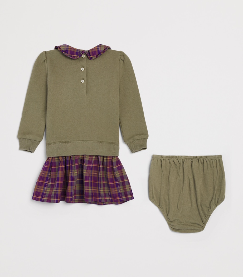 Ralph Lauren Kids Polo Bear Dress and Bloomers Set (3-24 Months) Cruise Olive Image 2