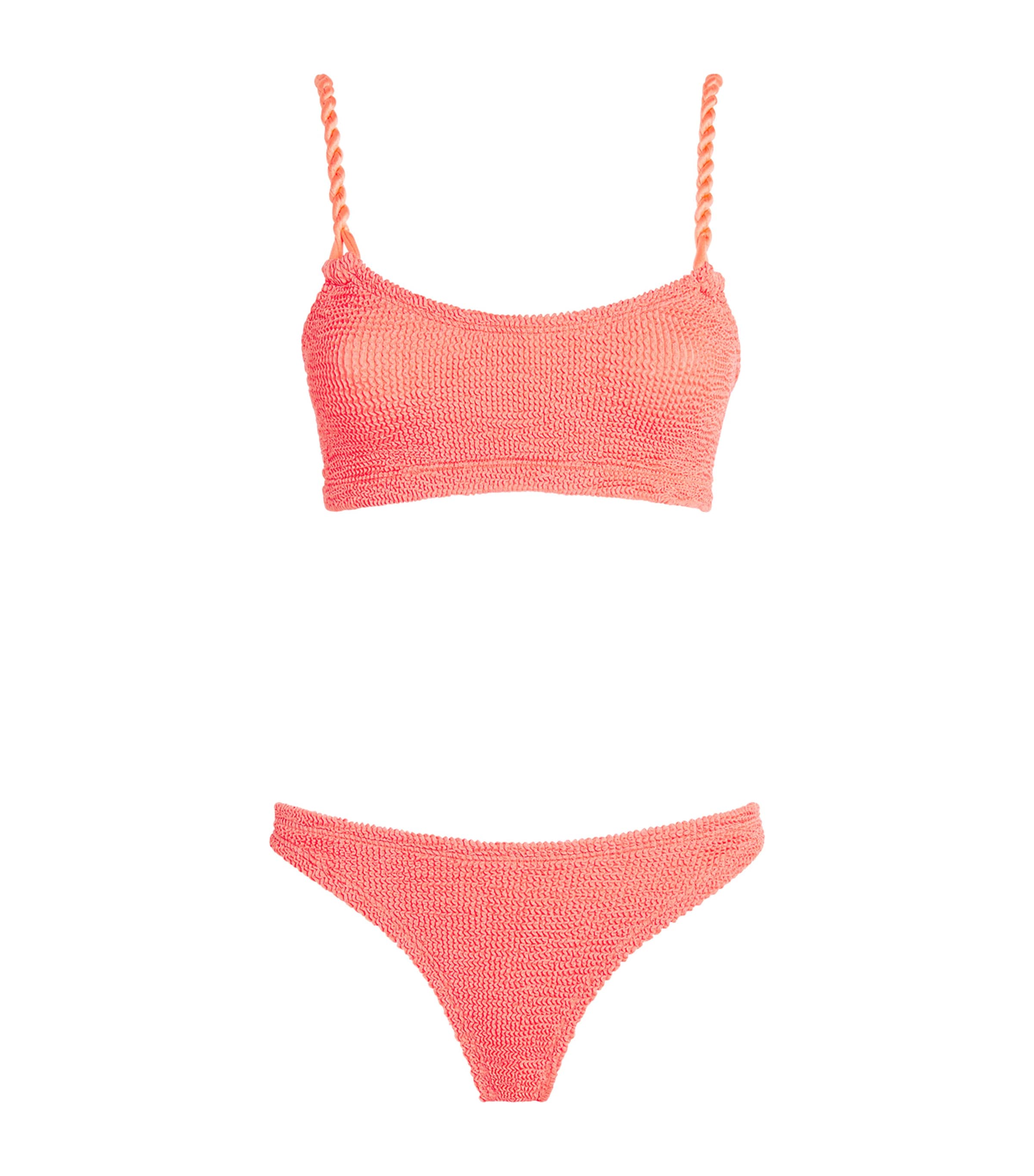 Hunza G Womens Twisted-Strap Phoebe Bikini Metallic Coral Image 1
