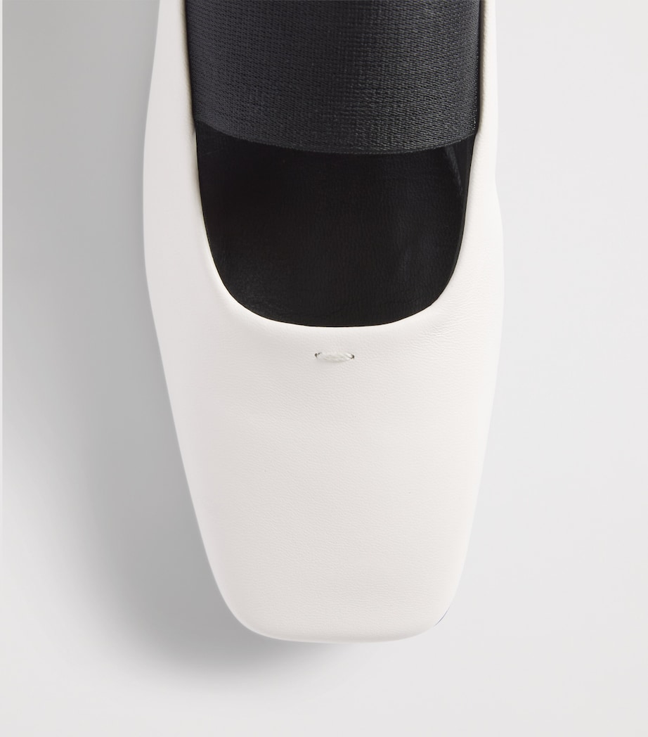Max Mara Nappa Leather Ballet Flats Ivory Image 6