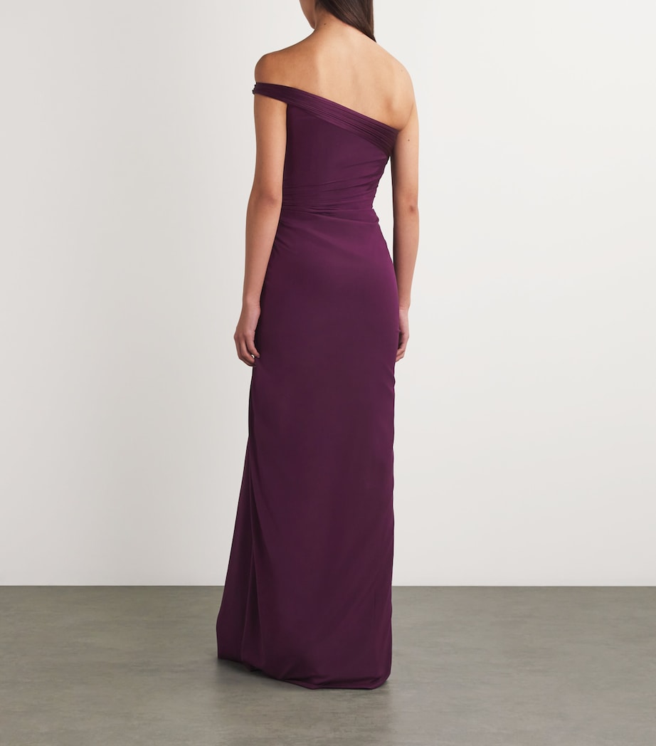 Gaurav Gupta Womens Silk Sculpted Athena Gown Aubergine Image 3