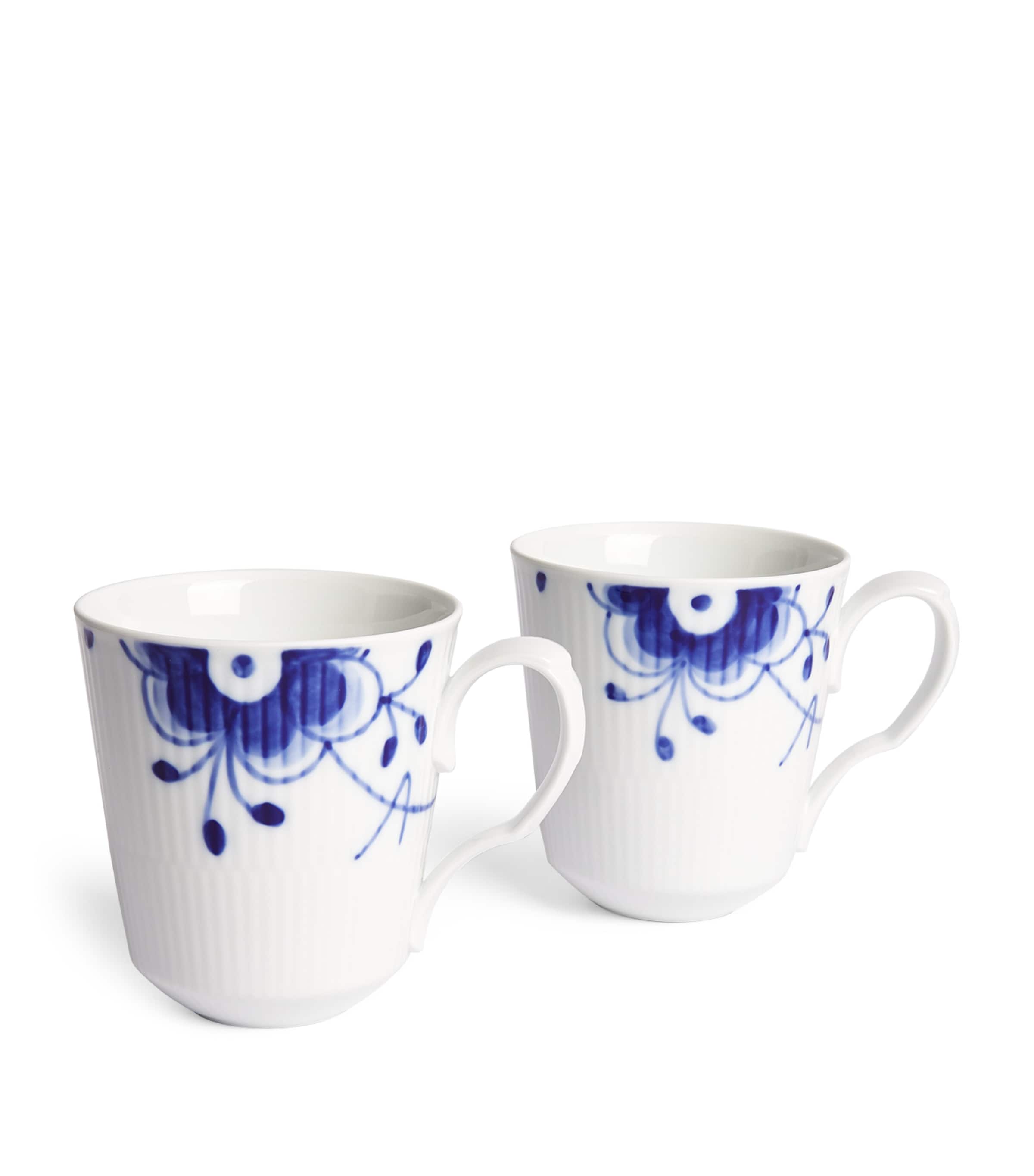 ROYAL COPENHAGEN SET OF 2 BLUE FLUTED MEGA MUGS