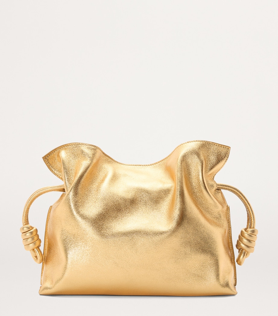 Medium Leather Scales Flamenco Clutch GOLD Image 6