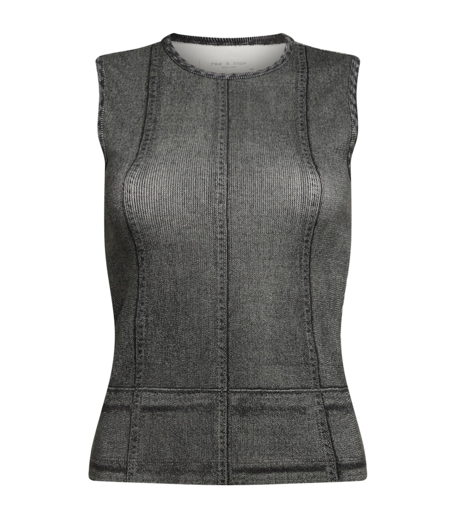 Miramar Rib Muscle Tank Top BLACK Image 1