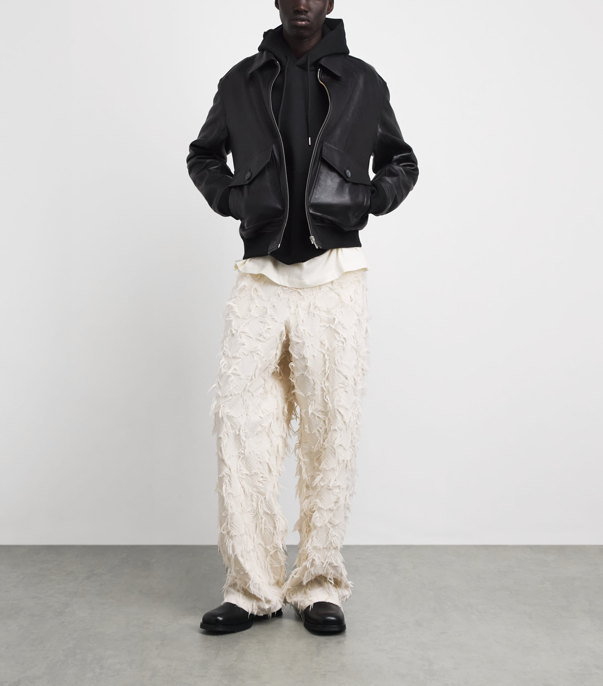 Sandro Paris Mens Oversized Cotton Hoodie Black Image 2