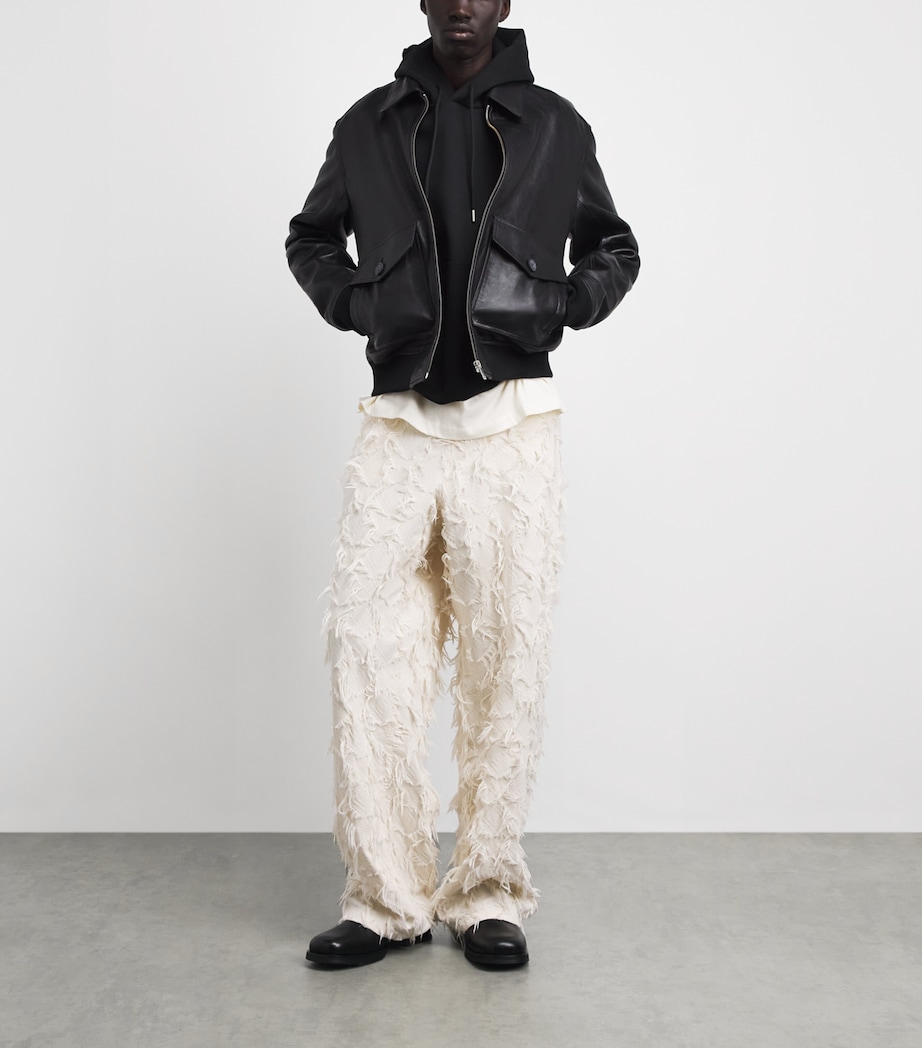 Sandro Paris Mens Oversized Cotton Hoodie Black Image 2