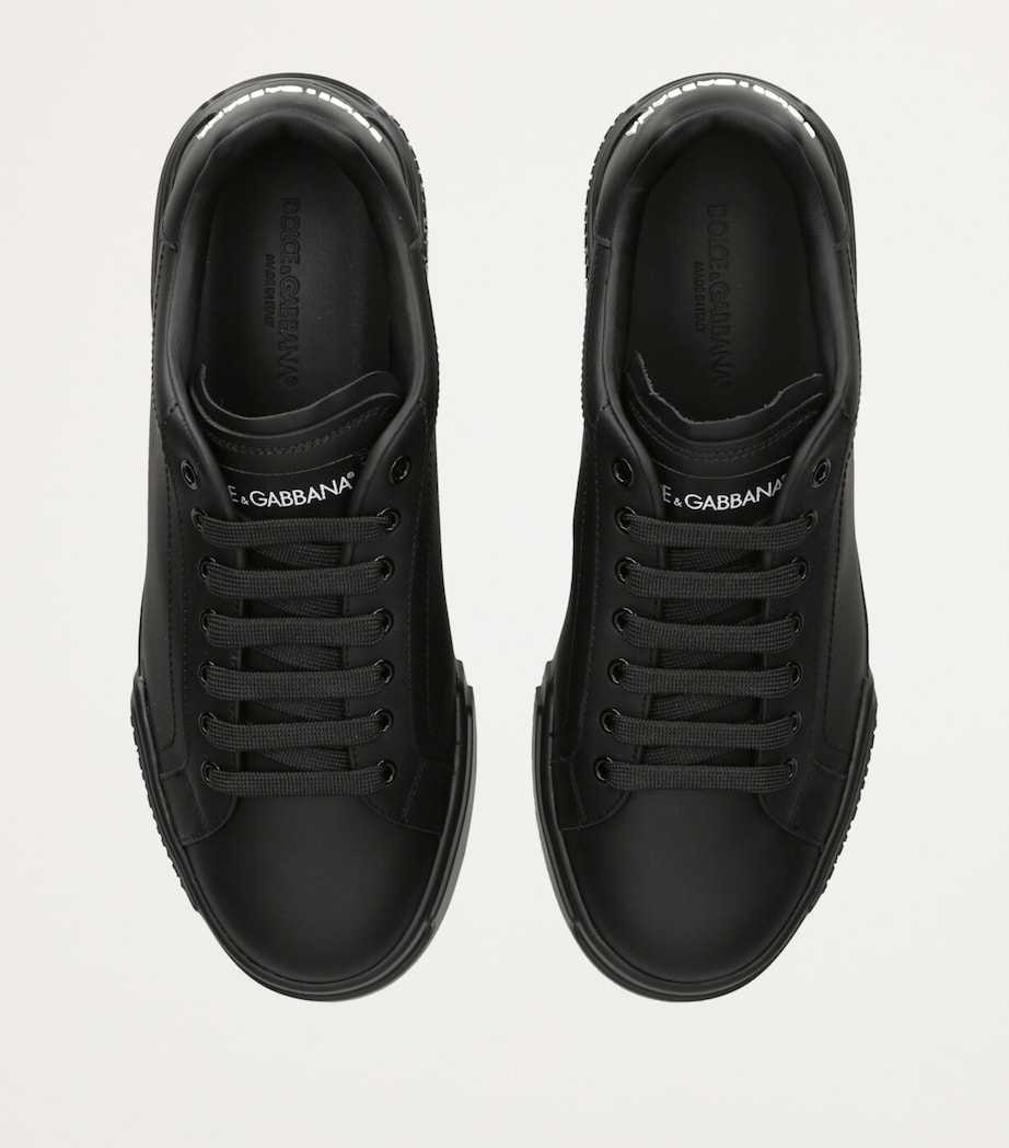 Leather Portofino Sneakers BLACK Image 4