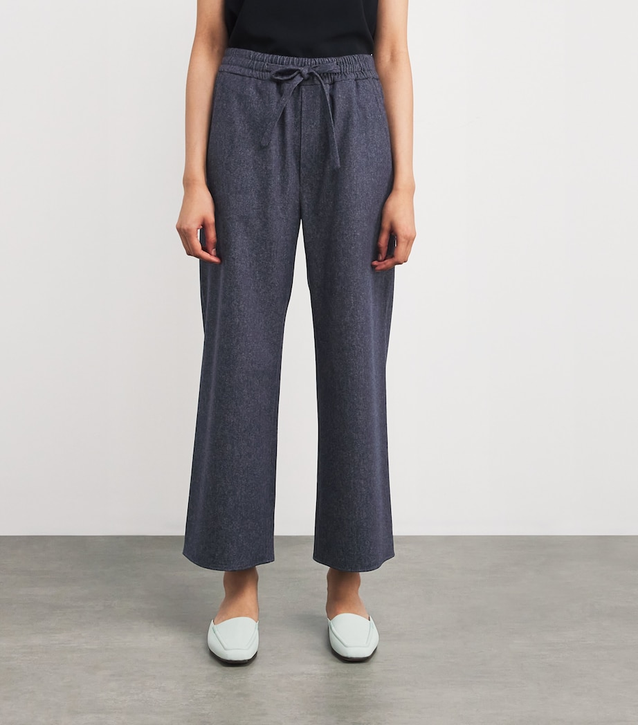 Wool Drawstring Wide-Leg Trousers JEANS Image 3