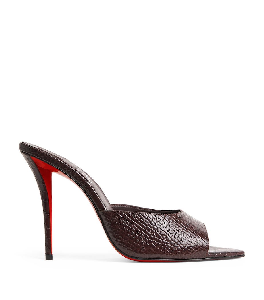 Miss Z Alligator-Embossed Leather Heeled Mules 100 R839 Image 1