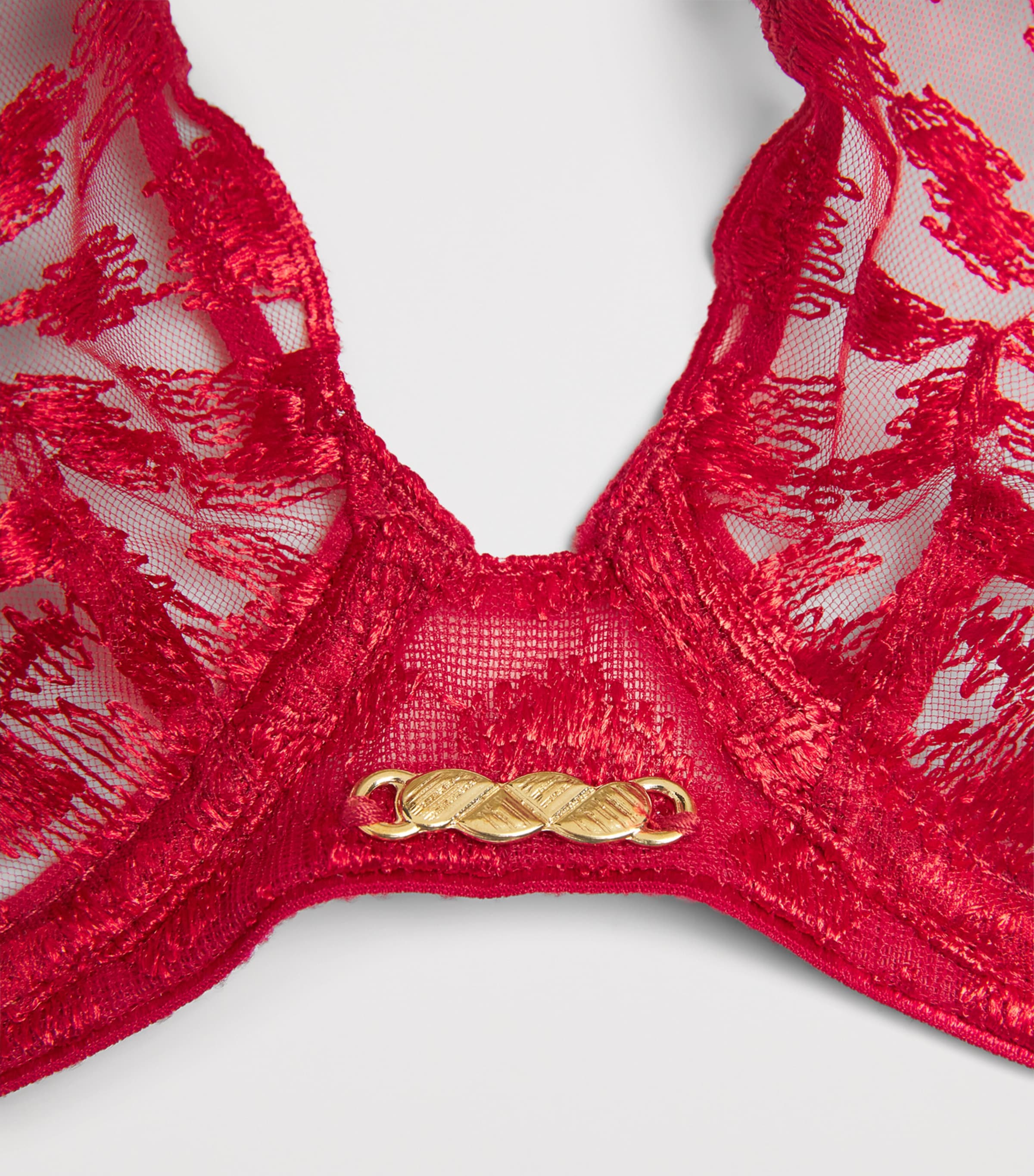 Aubade Womens Crazy in Love Triangle Bra Red Delight Image 4