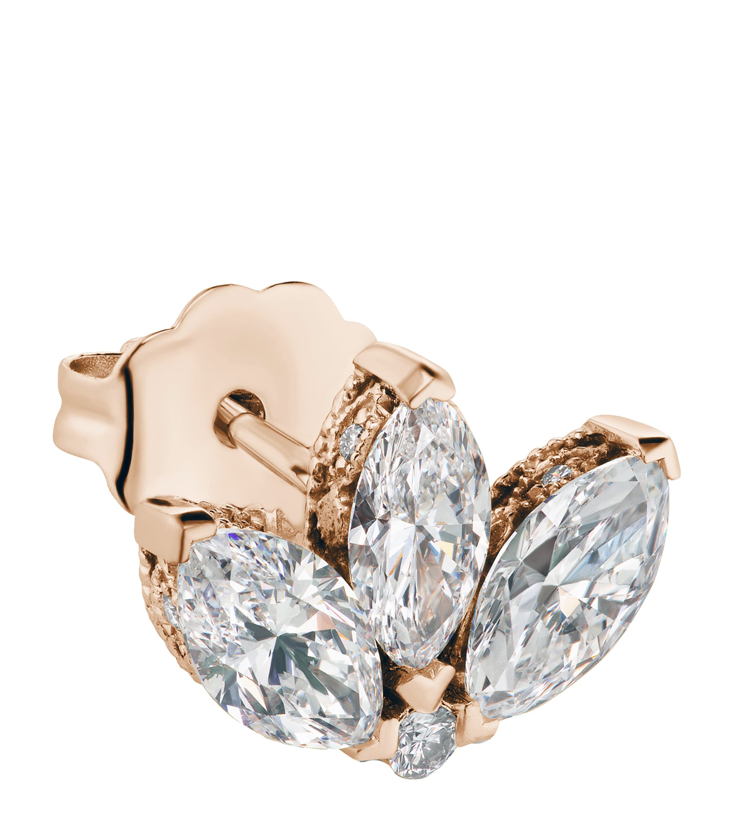 MARIA TASH DIAMOND LOTUS SINGLE STUD EARRING