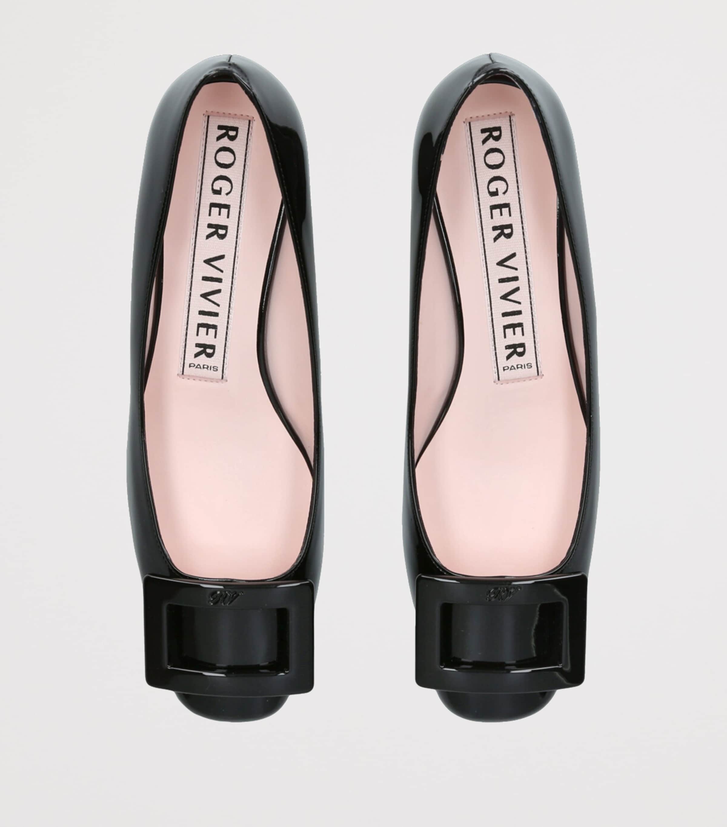 Patent Leather U Look Ballet Flats BLACK Image 4