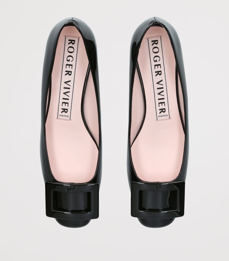 Patent Leather U Look Ballet Flats BLACK Image 4