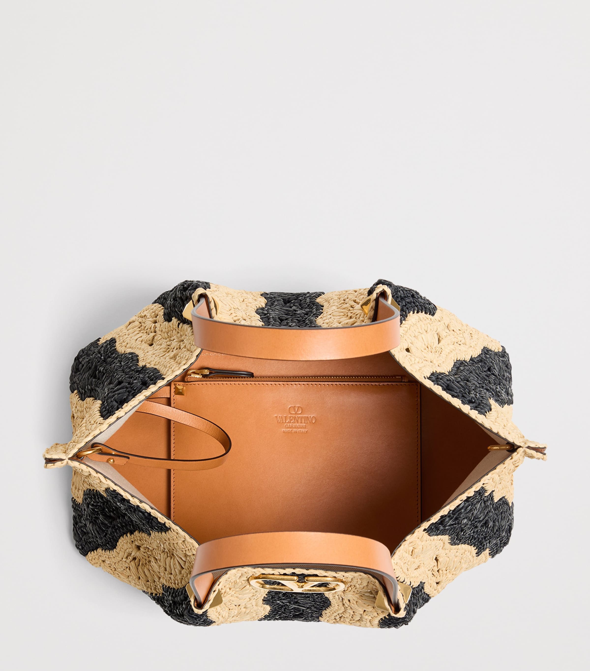 Valentino Garavani Medium Raffia VLogo Tote Bag Image 5