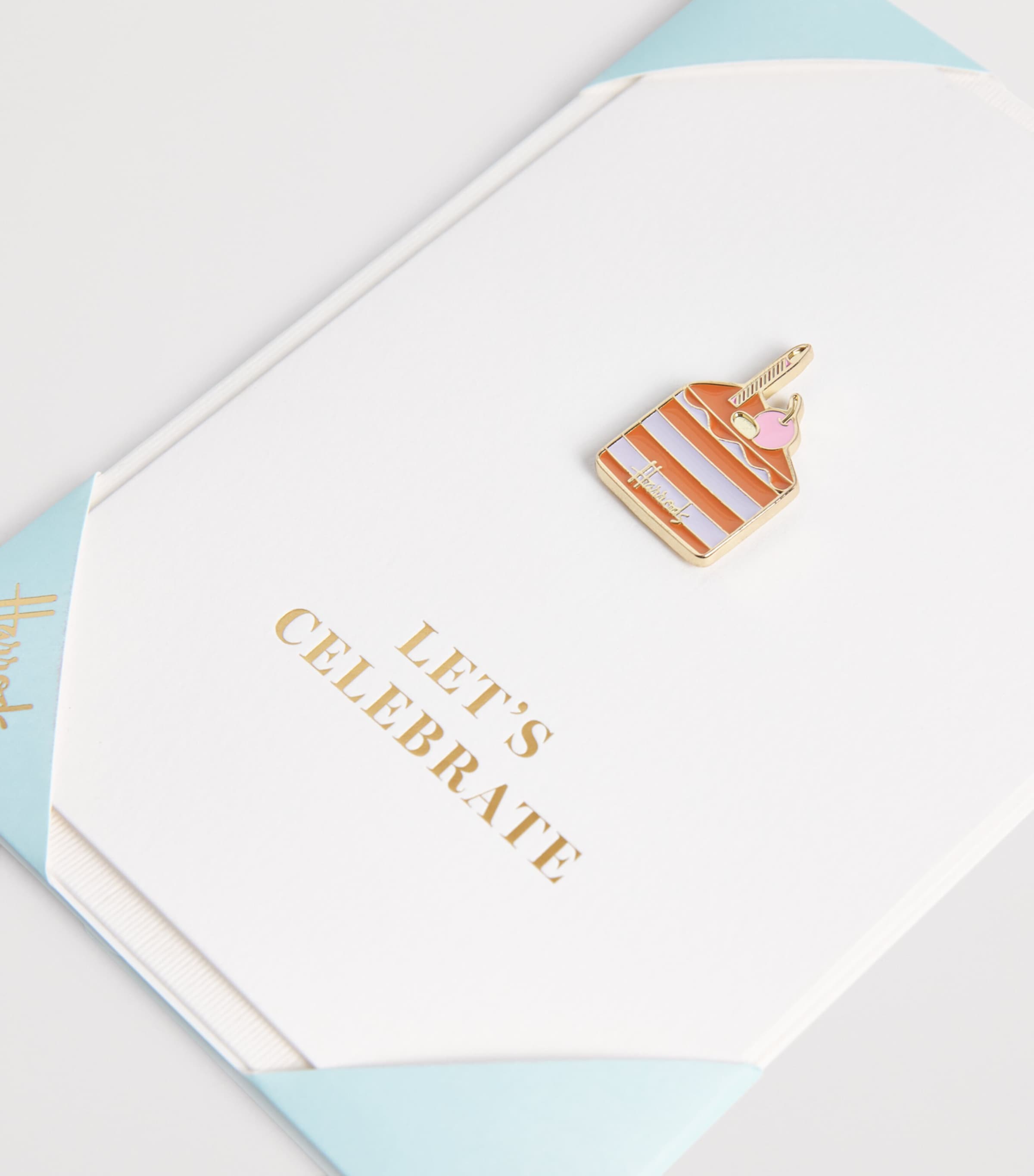 Harrods Cake Pin Badge Card Gold Image 3