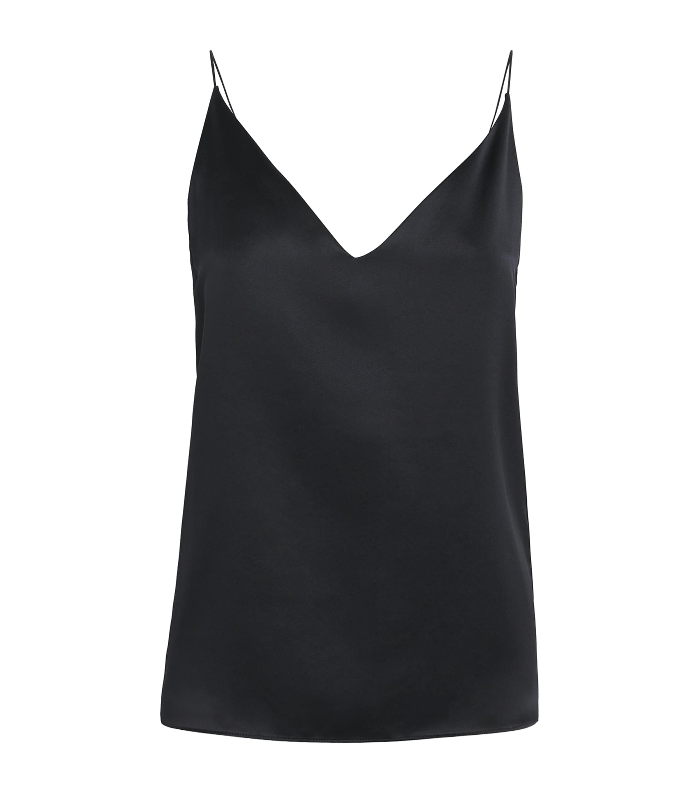 Eleventy Womens Silk V-Neck Cami Top Nero Image 1