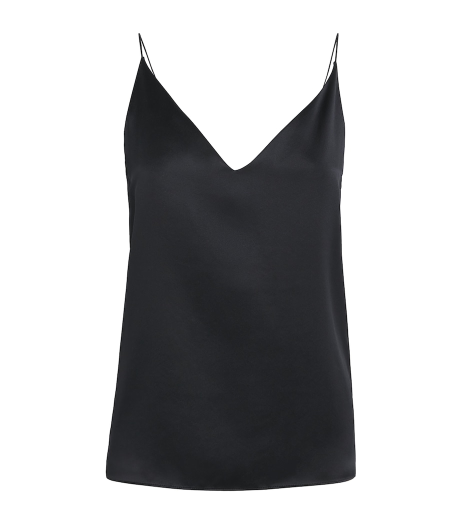 Eleventy Womens Silk V-Neck Cami Top Nero Image 1