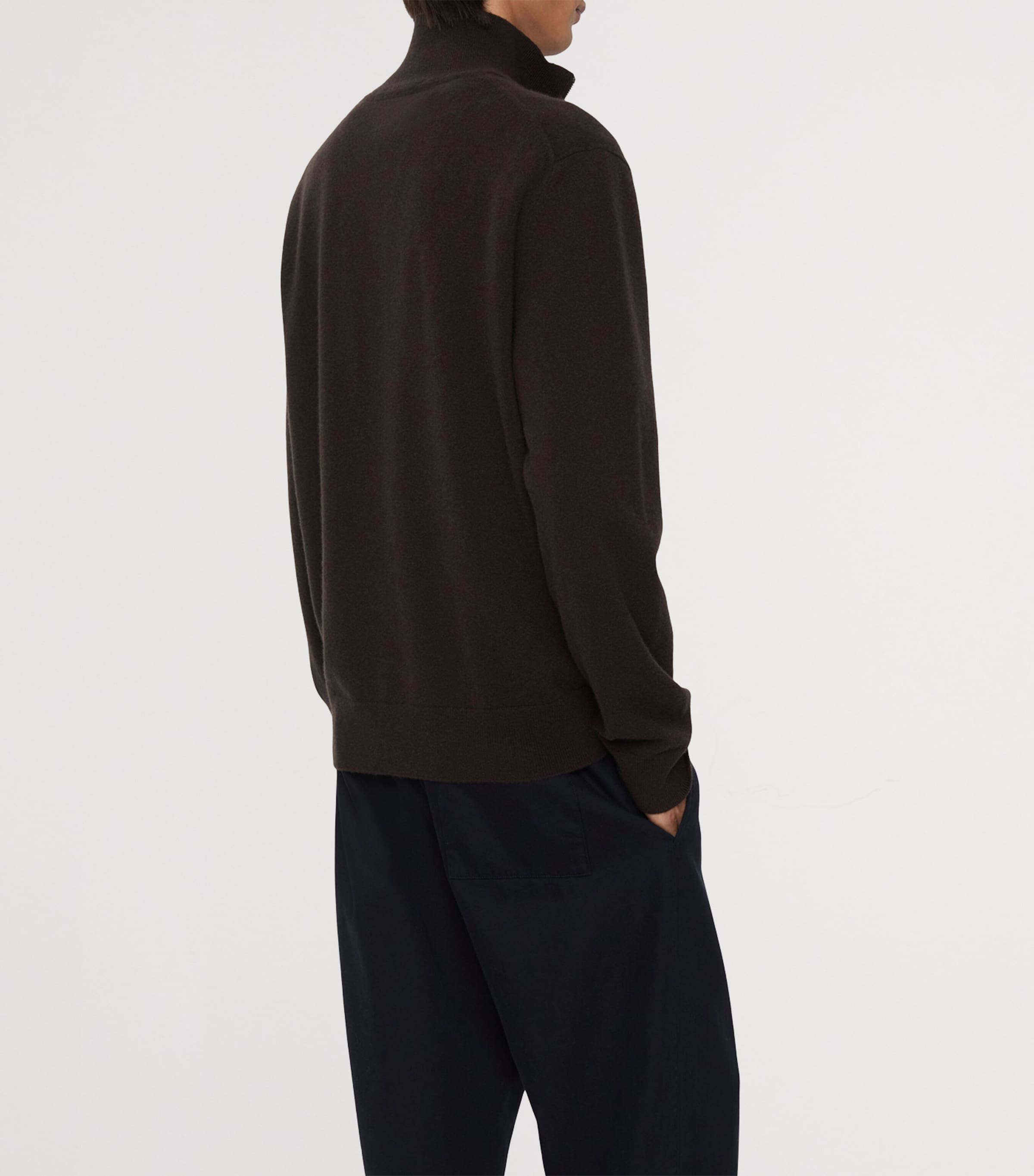 Cashmere-Blend Quarter-Zip Slim Sweater SCORCHED BROWN Image 3