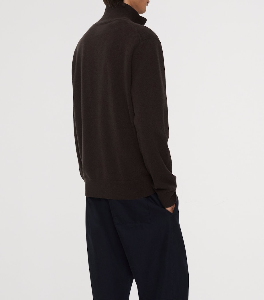 Cashmere-Blend Quarter-Zip Slim Sweater SCORCHED BROWN Image 3