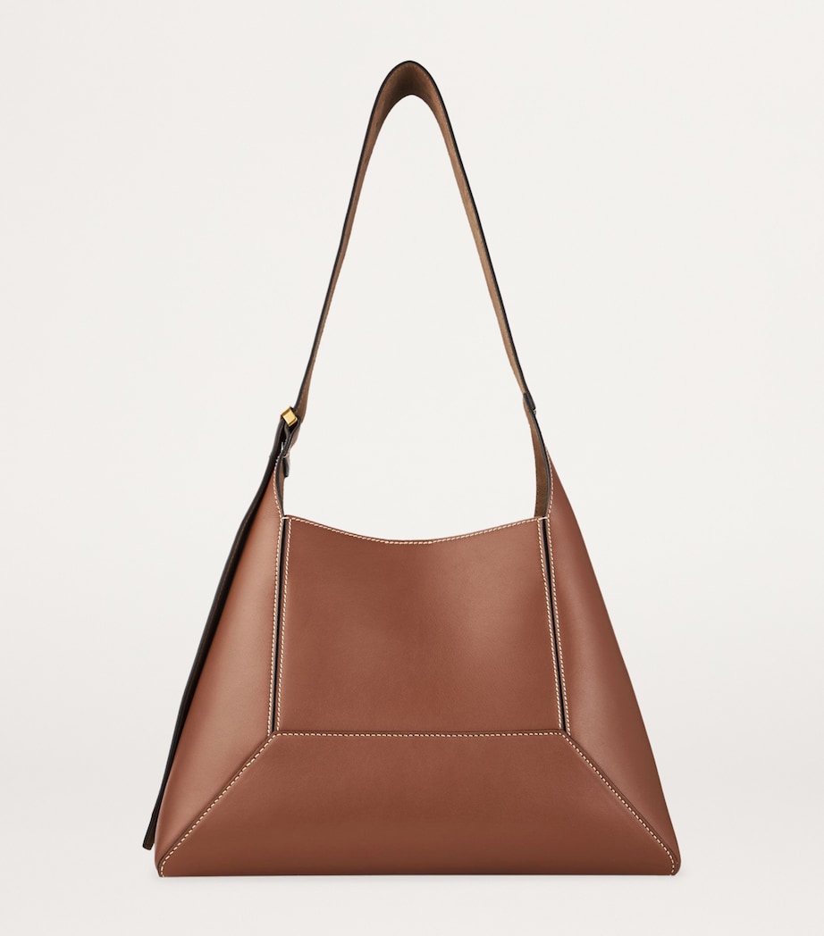 Medium Diamond Leather Shoulder Bag TAN/ECRU/GOLD Image 3