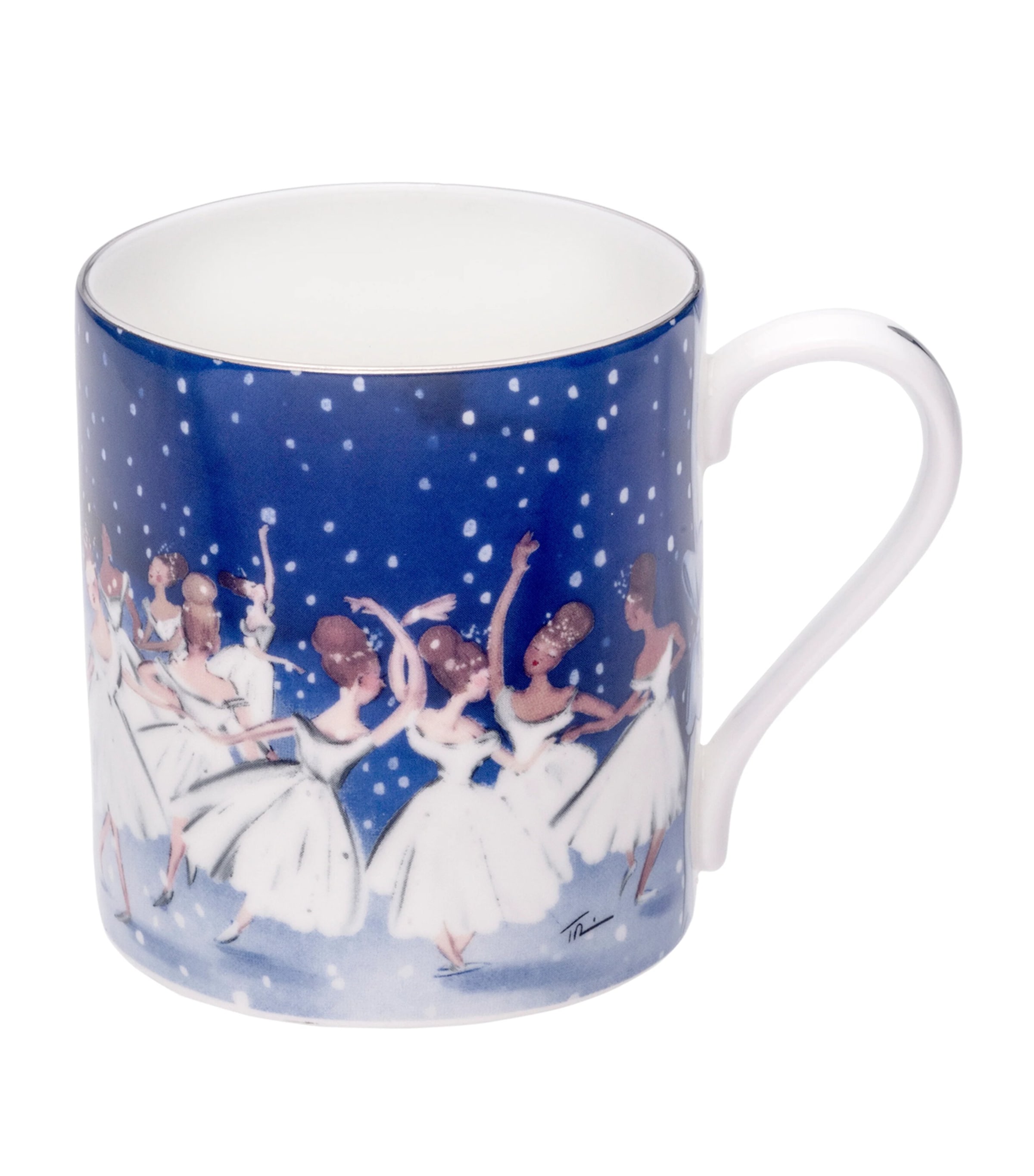 Halcyon Days Waltz of the Snowflakes Mug (Set of 2) Blue Image 2