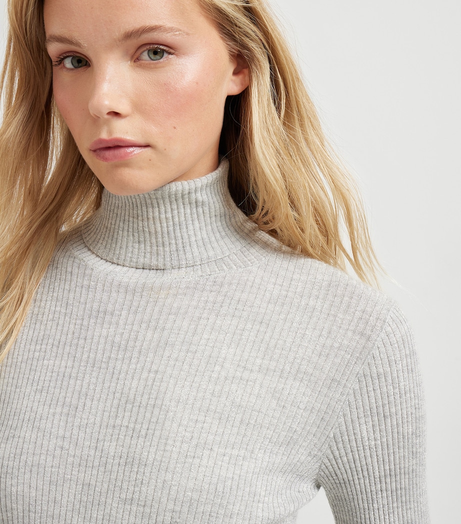 Cashmere-Silk-Blend Rollneck Sweater C072 Image 6