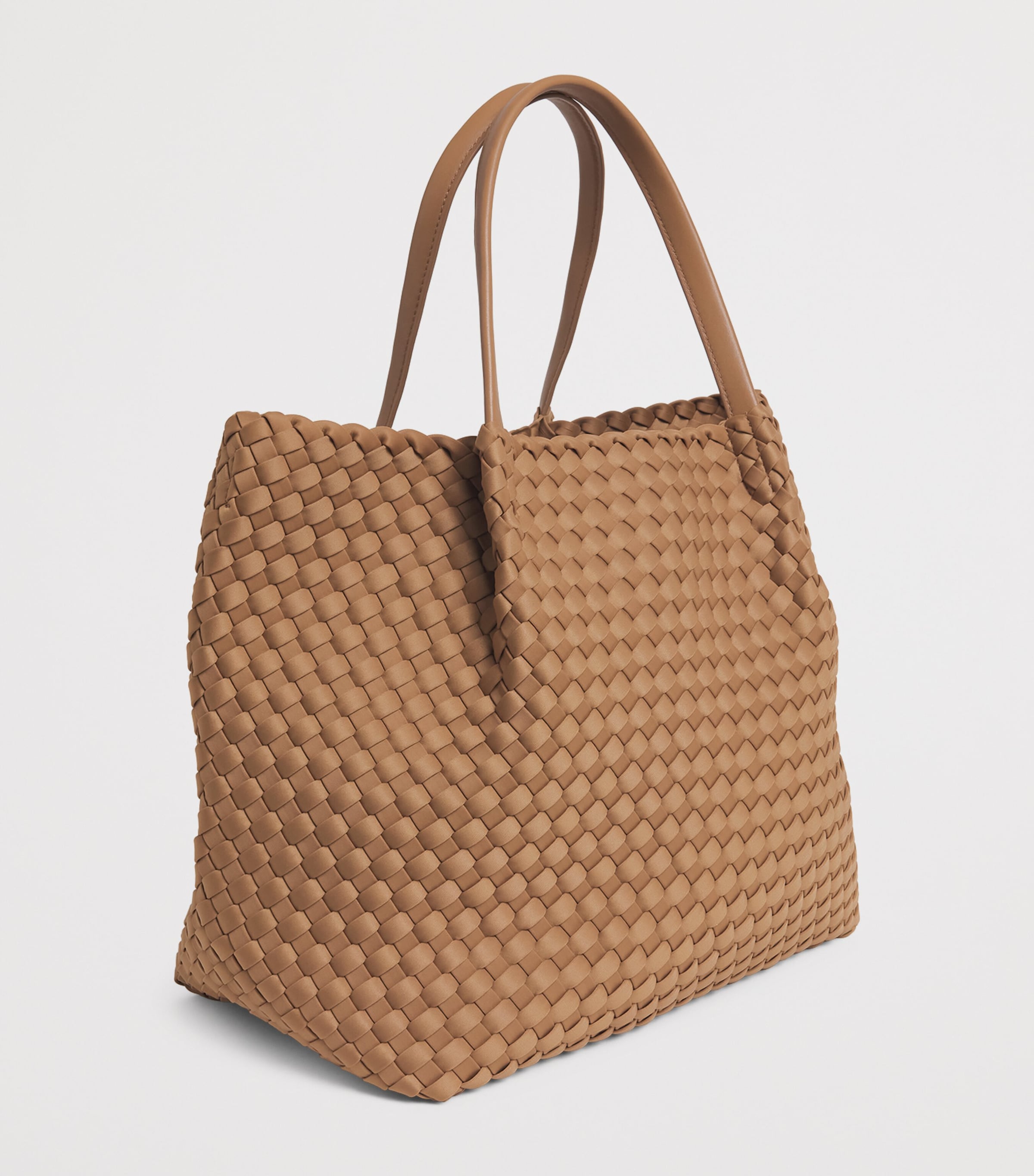 Harrods Neoprene Woven East-West Tote Bag Brown Image 3