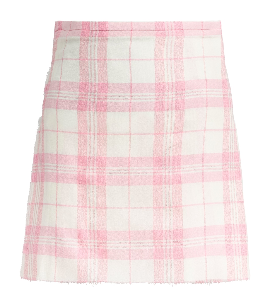 Vivienne Westwood Womens Check Pleated Mini Skirt Ivory/pink Image 1