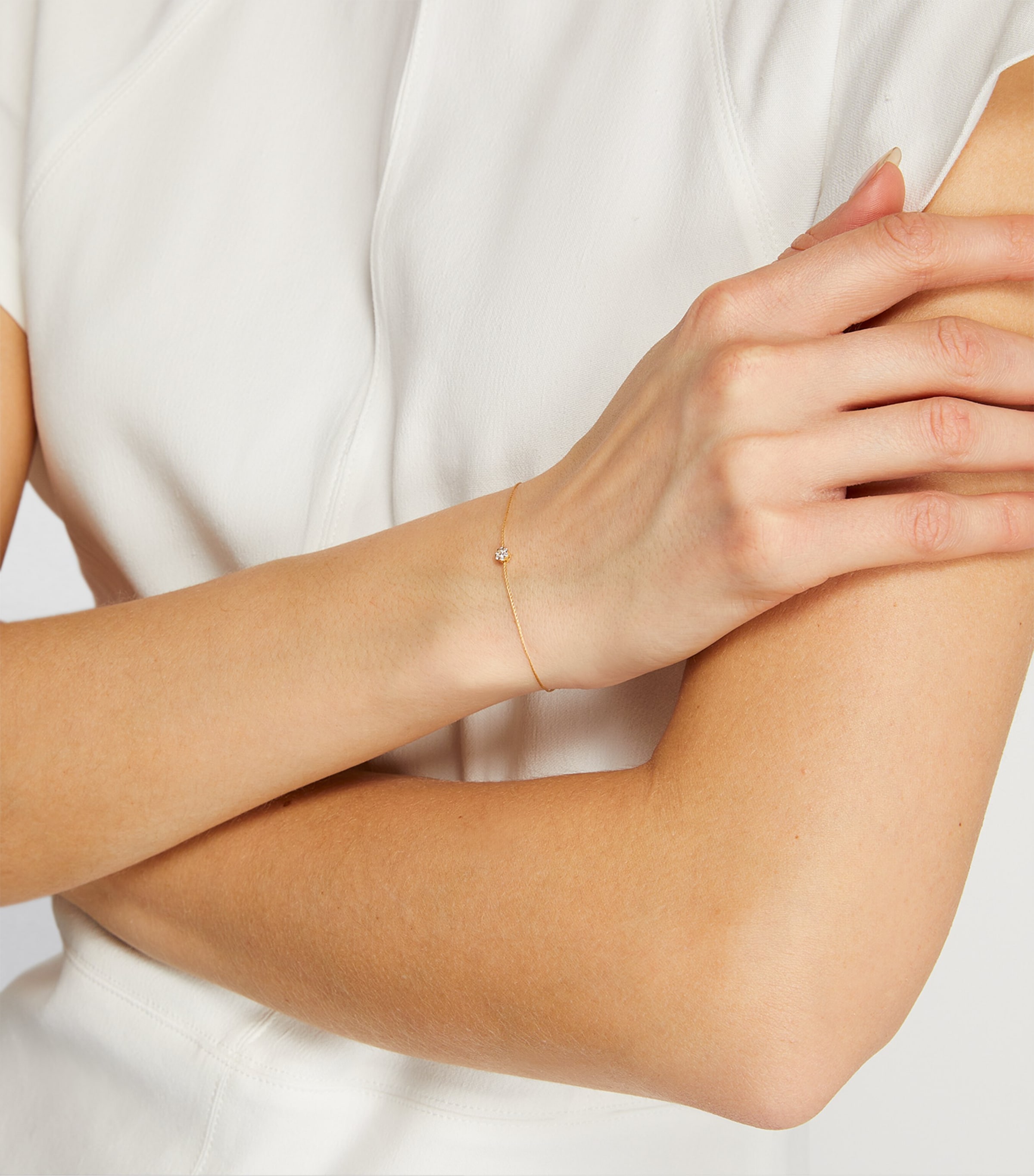 Yellow Gold and Diamond Illusion Bracelet YG 45 WHEAT THREAD Image 4